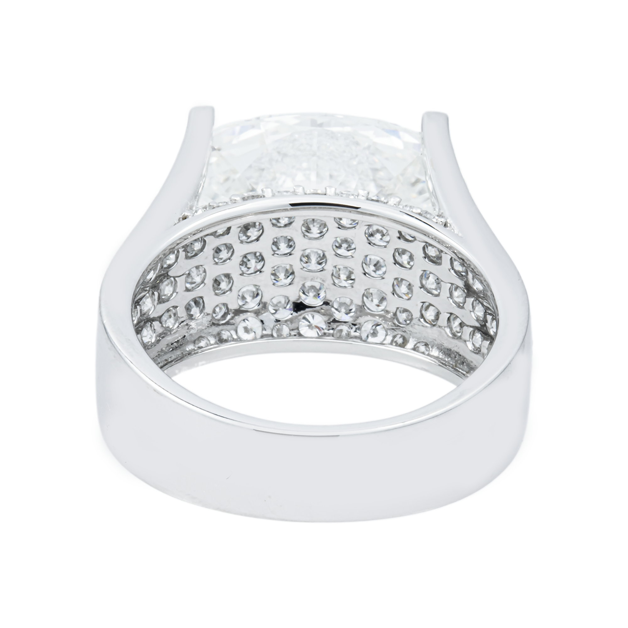 18K White Gold 6.54ct Oval Diamond Engagement Ring 7.78ctw