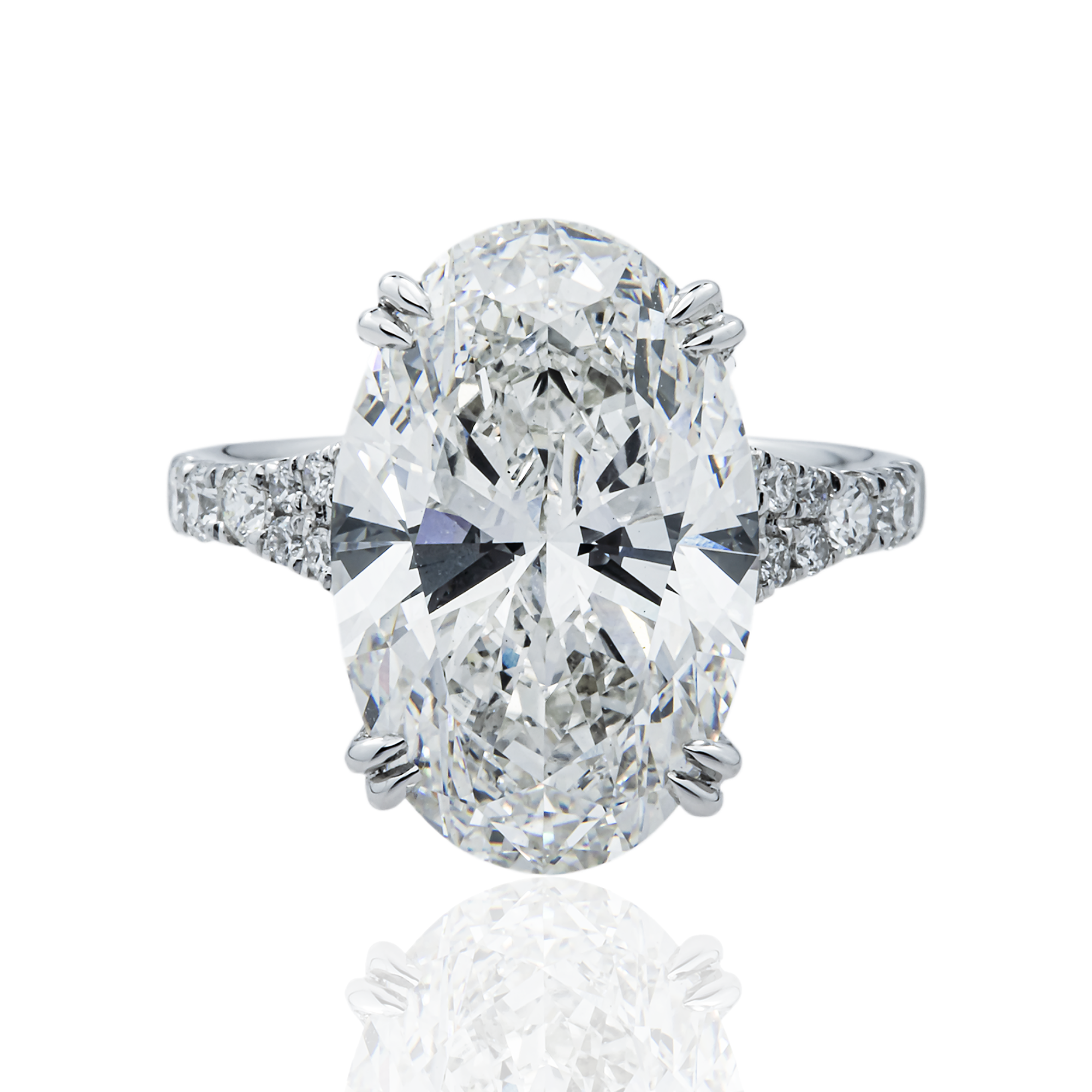 18K White Gold 7.34ct Oval Diamond Engagement Ring 7.77ctw