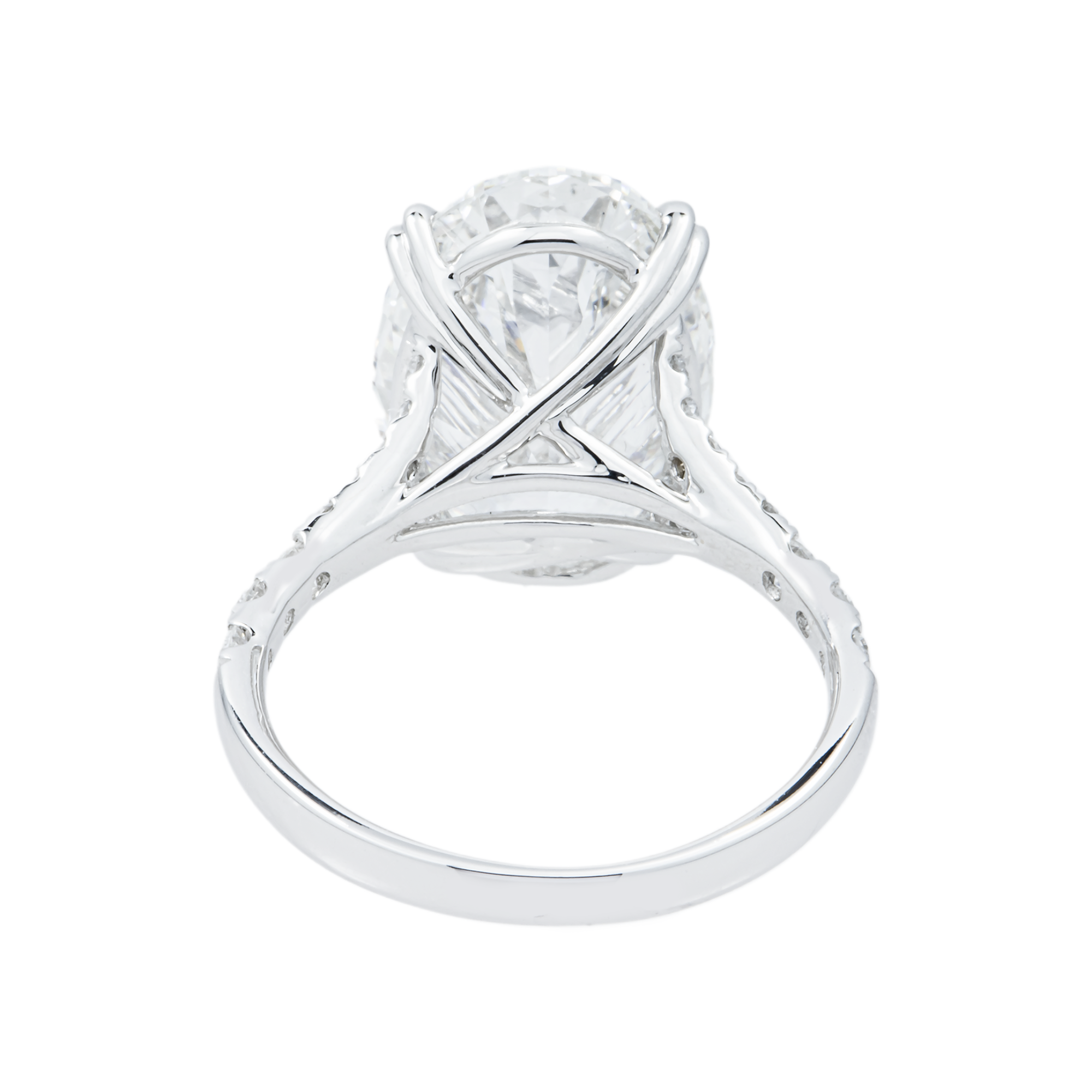 18K White Gold 7.34ct Oval Diamond Engagement Ring 7.77ctw