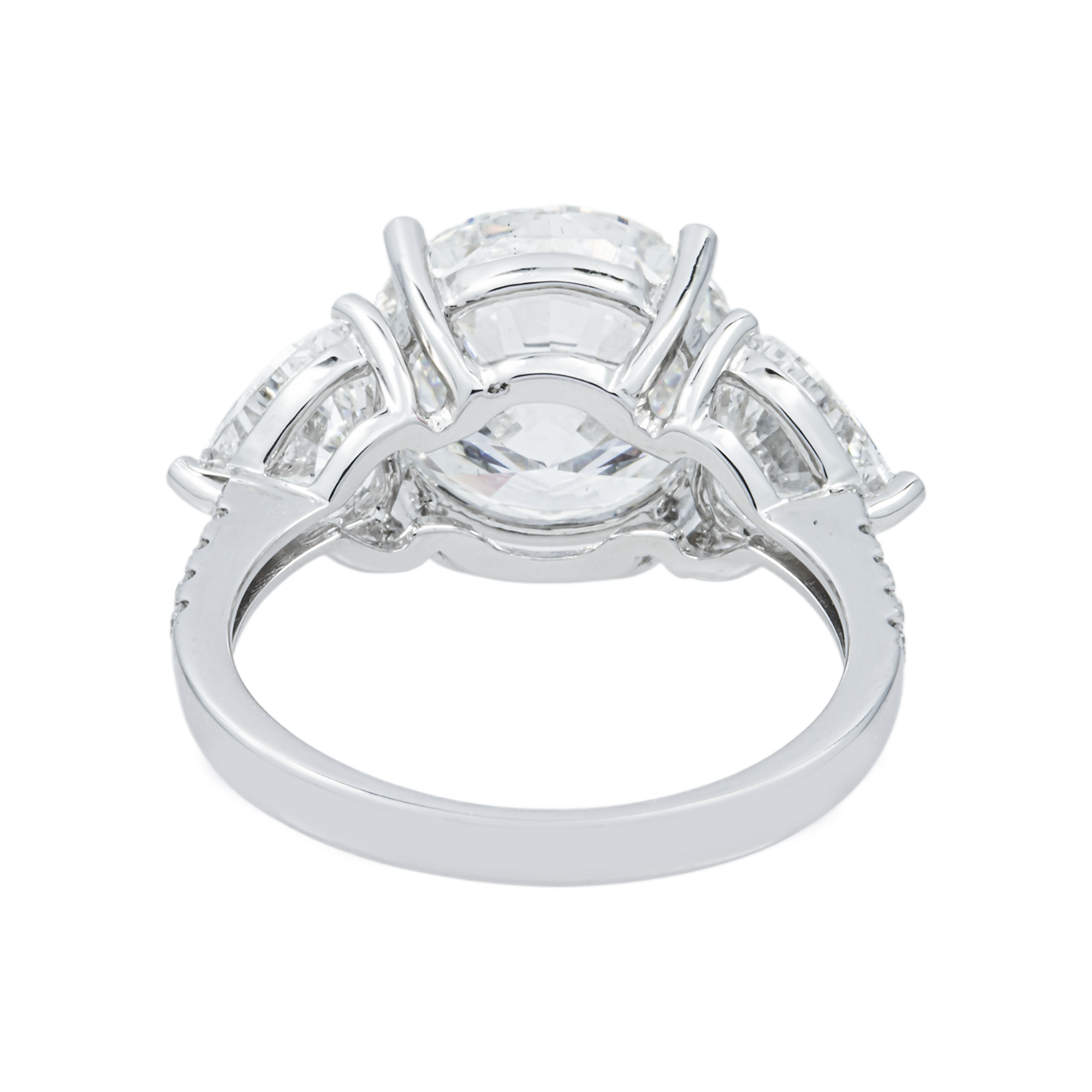 18K White Gold 5.18ct Round Diamond Engagement Ring 7.14ctw