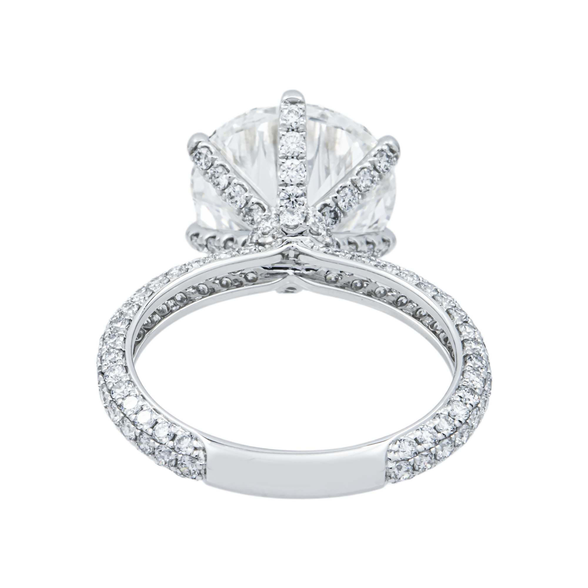 18K White Gold 6.03ct Round Diamond Engagement Ring 7.39ctw