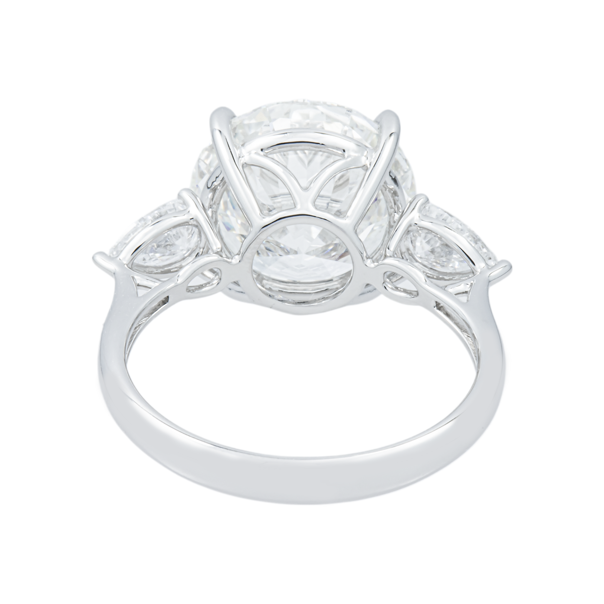 18K White Gold 5.14ct Round Diamond Engagement Ring 5.72ctw