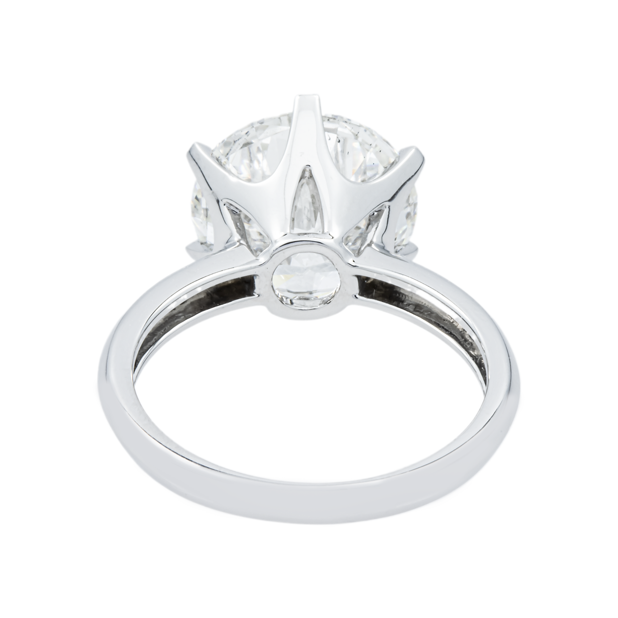 18K White Gold Round Solitaire Diamond Engagement Ring 5.23ctw