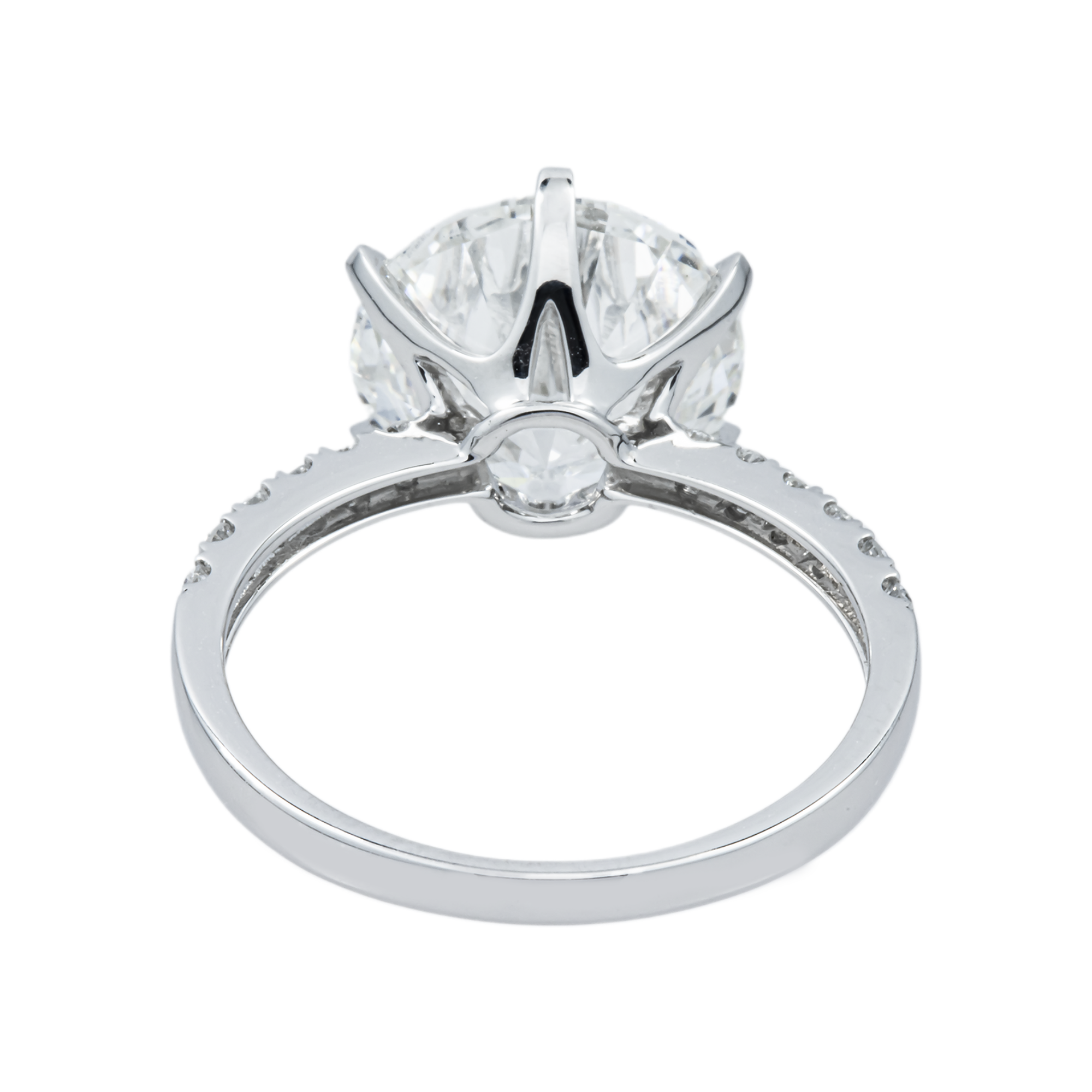 18K White Gold 5.13ct Round Diamond Engagement Ring 5.39ctw