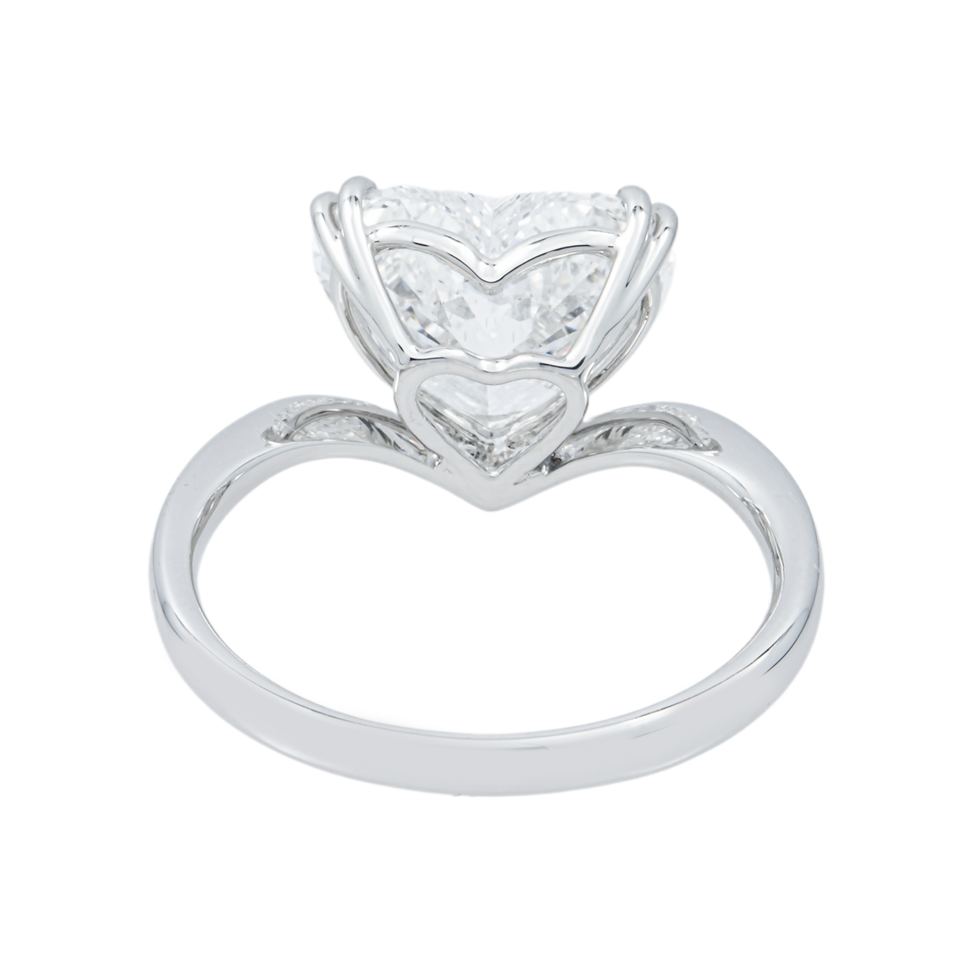 18K White Gold Heart Diamond Engagement Ring 4.02ctw
