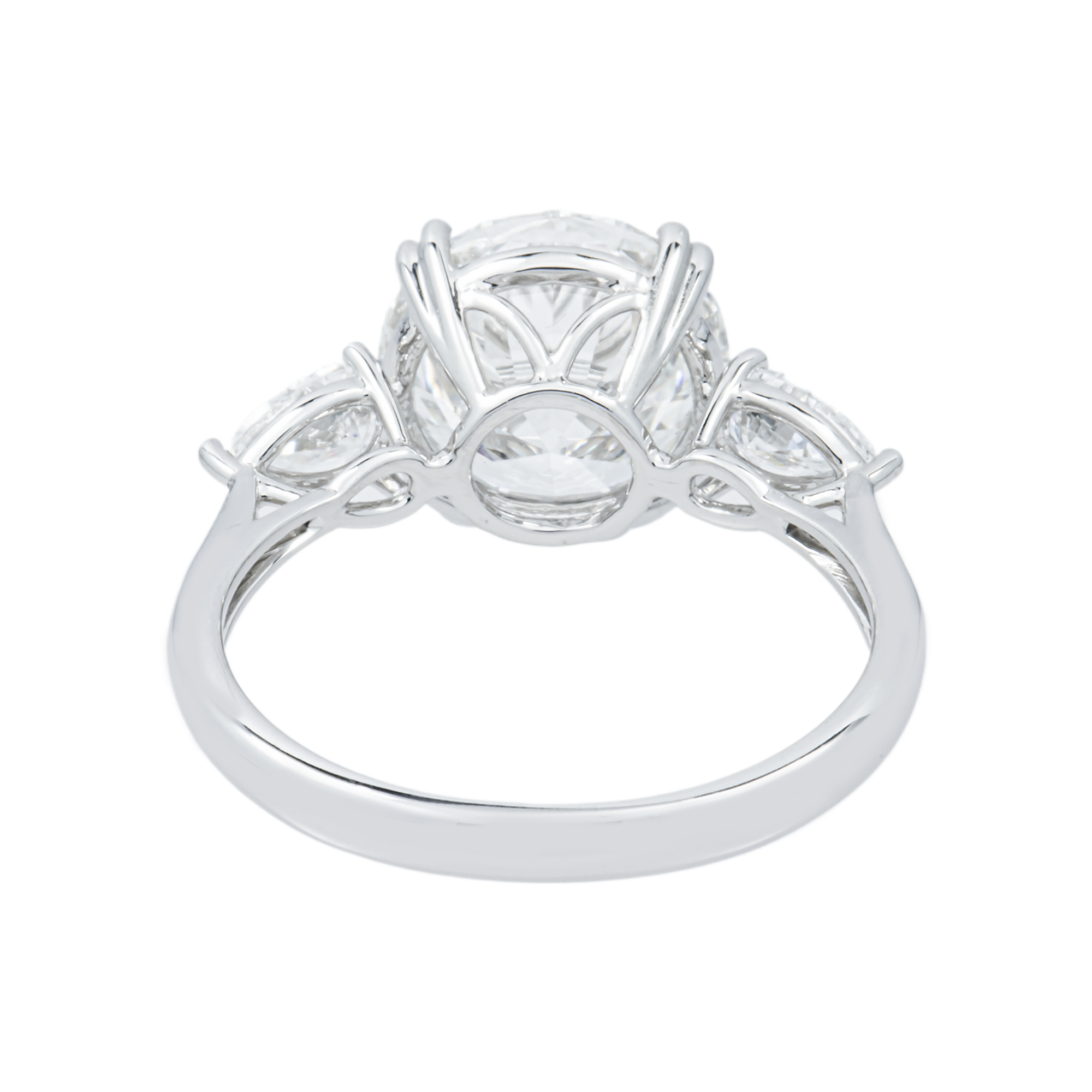 18K White Gold 3.29ct Round Diamond Engagement Ring 3.71ctw