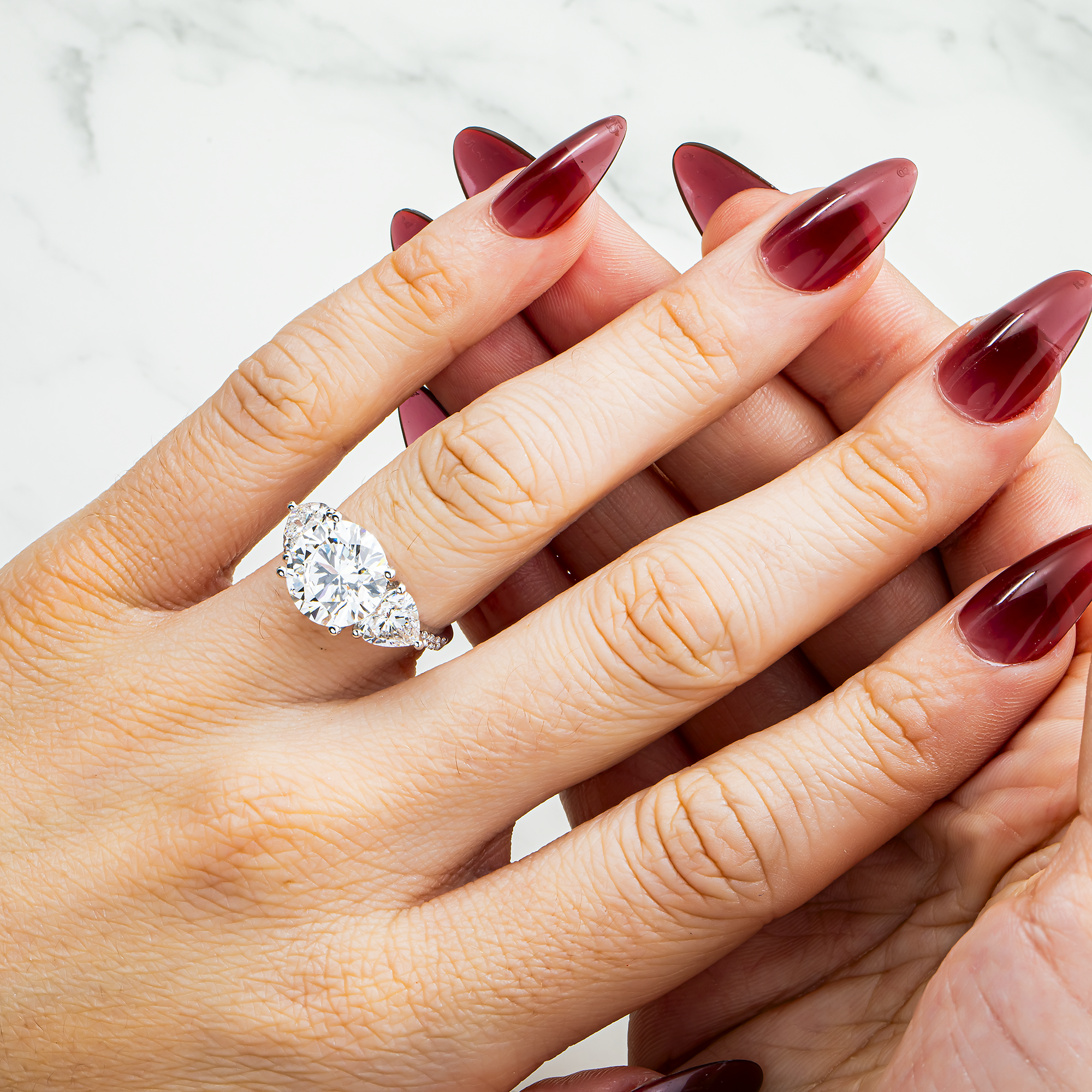 18K White Gold 5.18ct Round Diamond Engagement Ring 7.14ctw