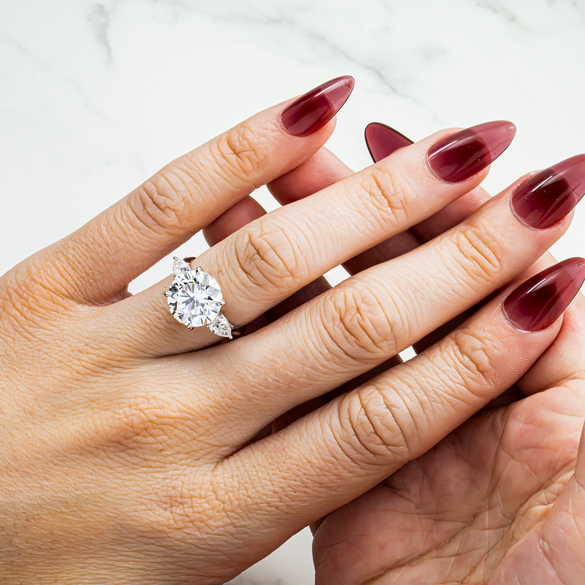 18K White Gold 5.14ct Round Diamond Engagement Ring 5.72ctw