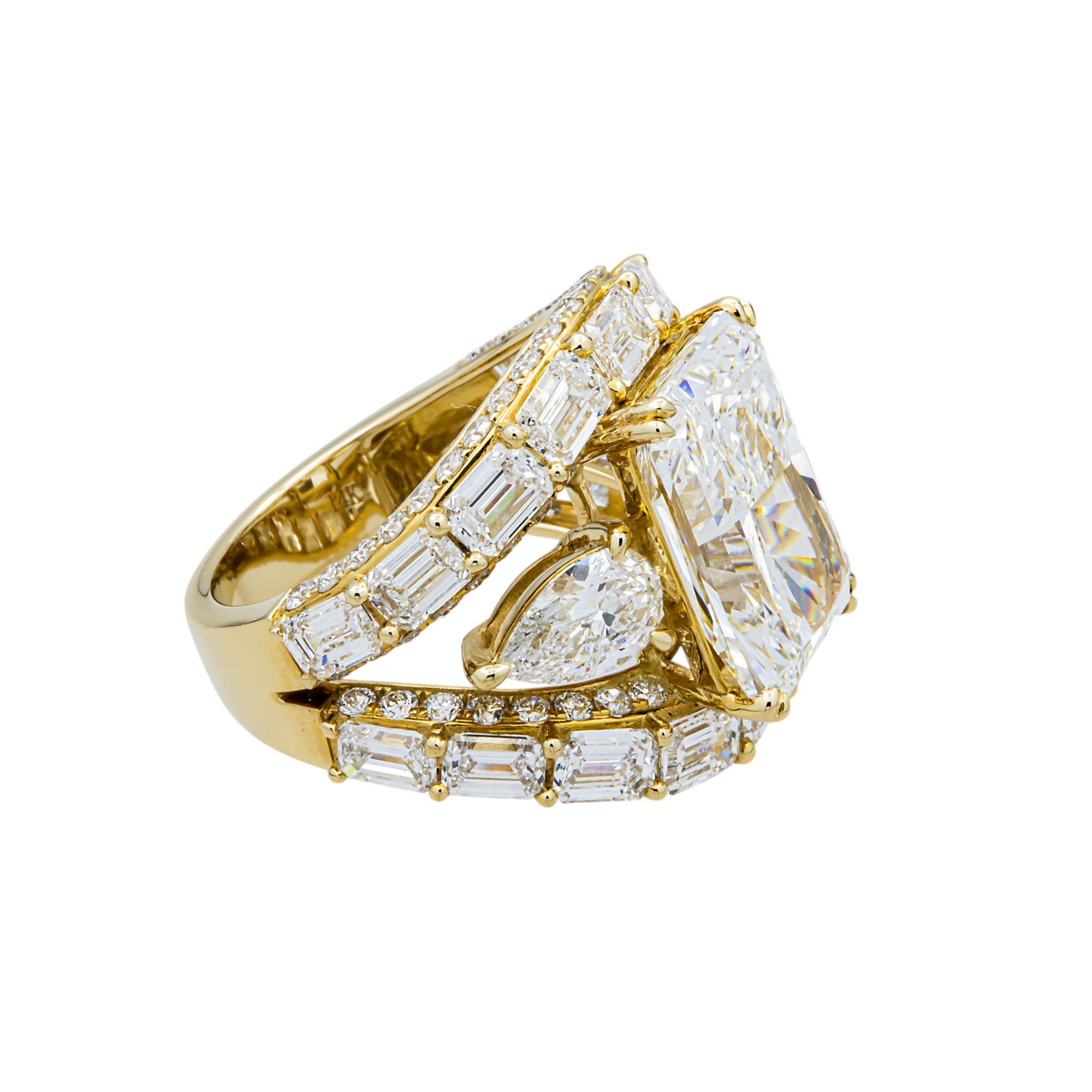 14K Yellow Gold 8.05ct Radiant Diamond Engagement Ring 14.97ctw