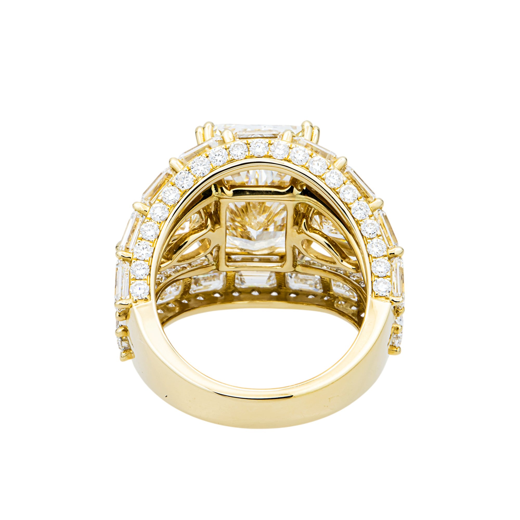 14K Yellow Gold 8.05ct Radiant Diamond Engagement Ring 14.97ctw