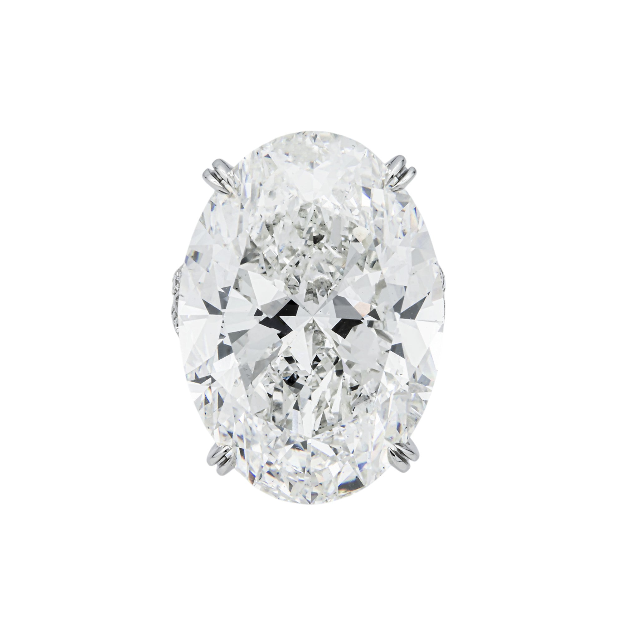 Platinum 45.07ct Oval Diamond Engagement Ring 46.57ctw