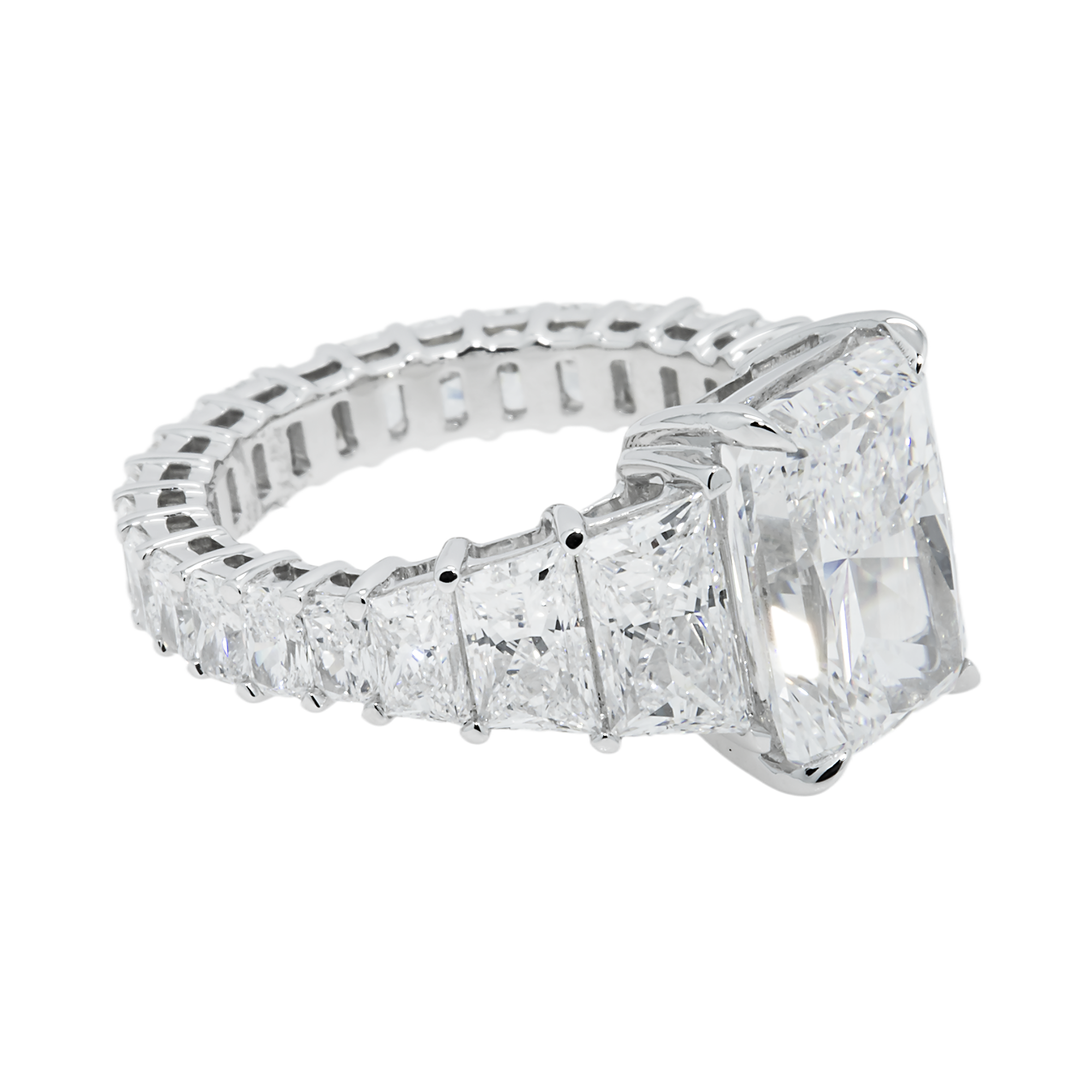 14K White Gold 5.01ct Radiant Cut Diamond Engagement Ring 9.96ctw