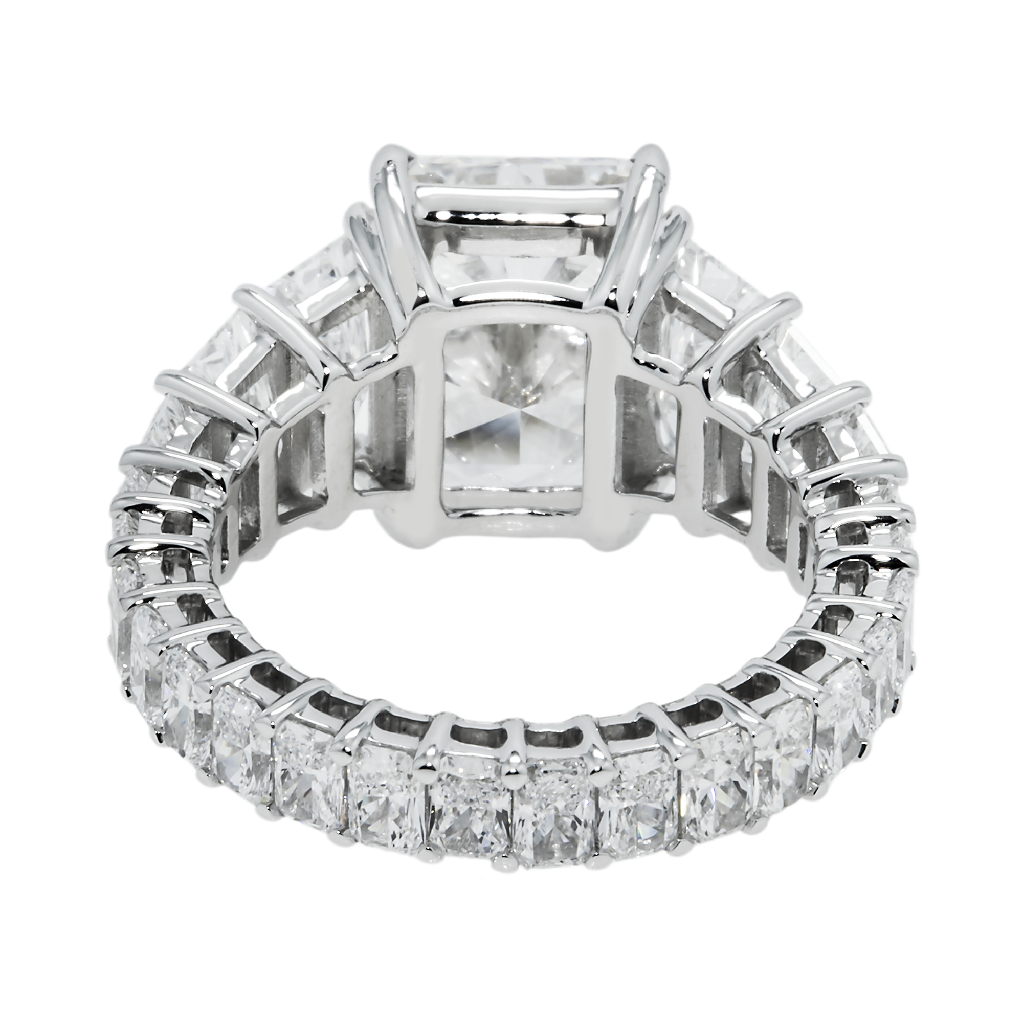 14K White Gold 5.01ct Radiant Cut Diamond Engagement Ring 9.96ctw