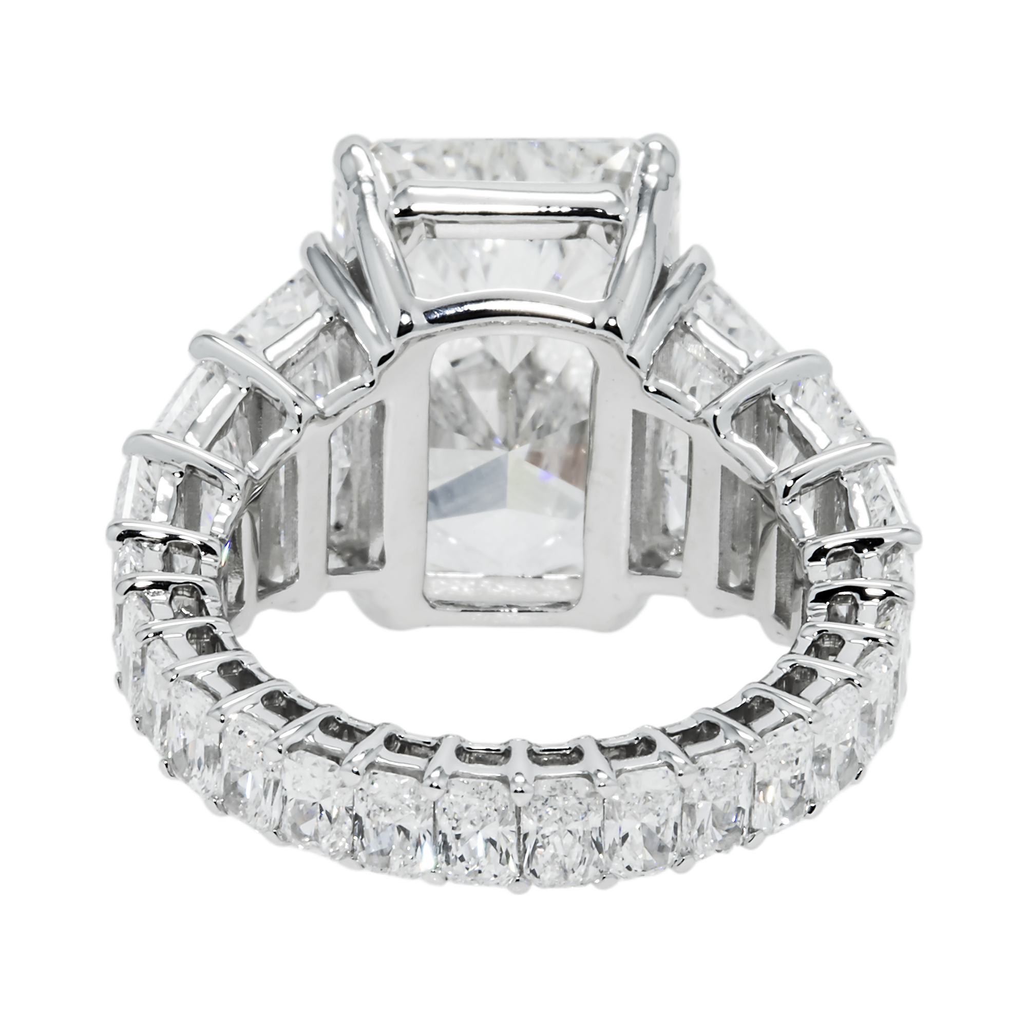 14K White 10.03ct Radiant Diamond Engagement Ring 17.42ctw
