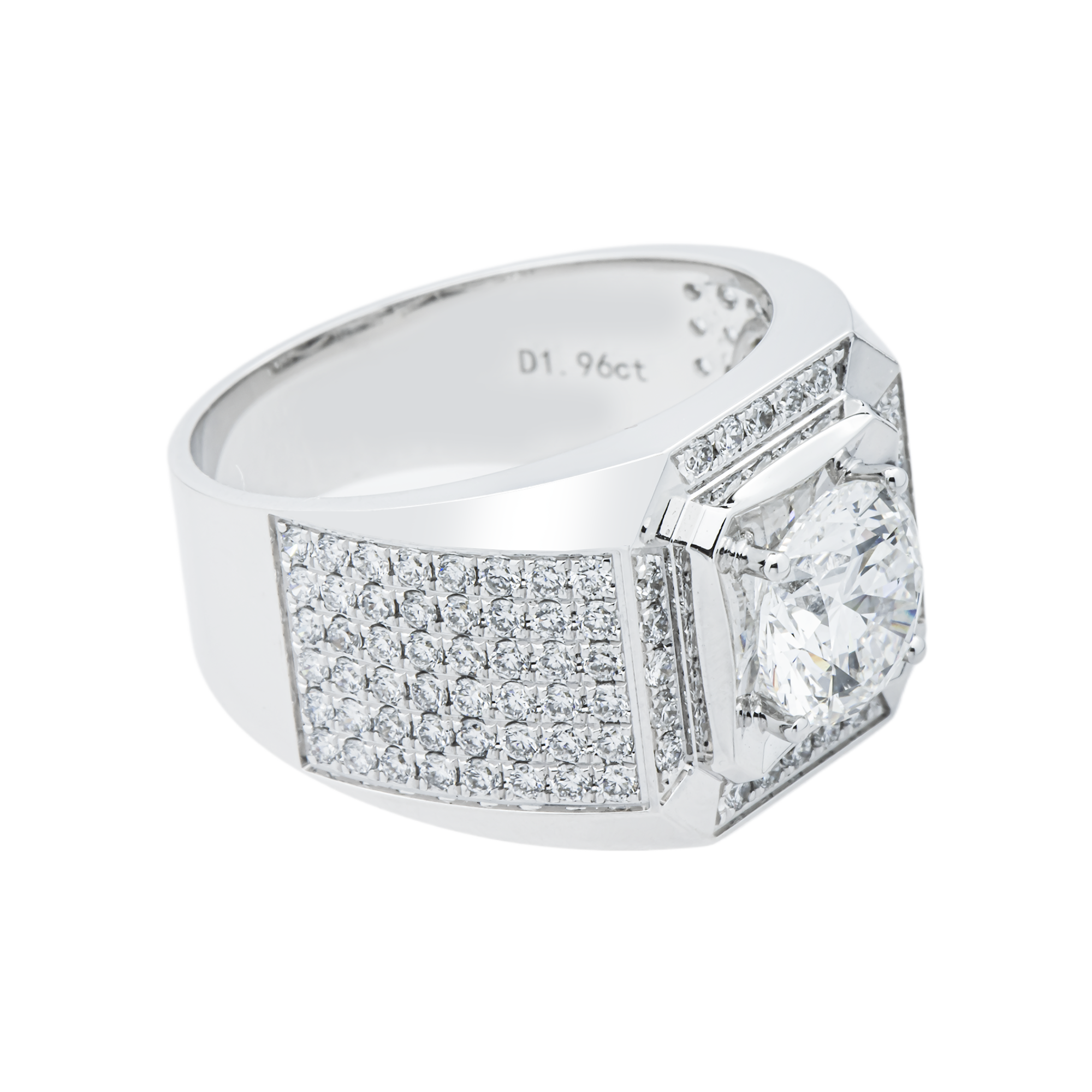 IGI 18K White Gold Round Diamond Ring 3.16ct