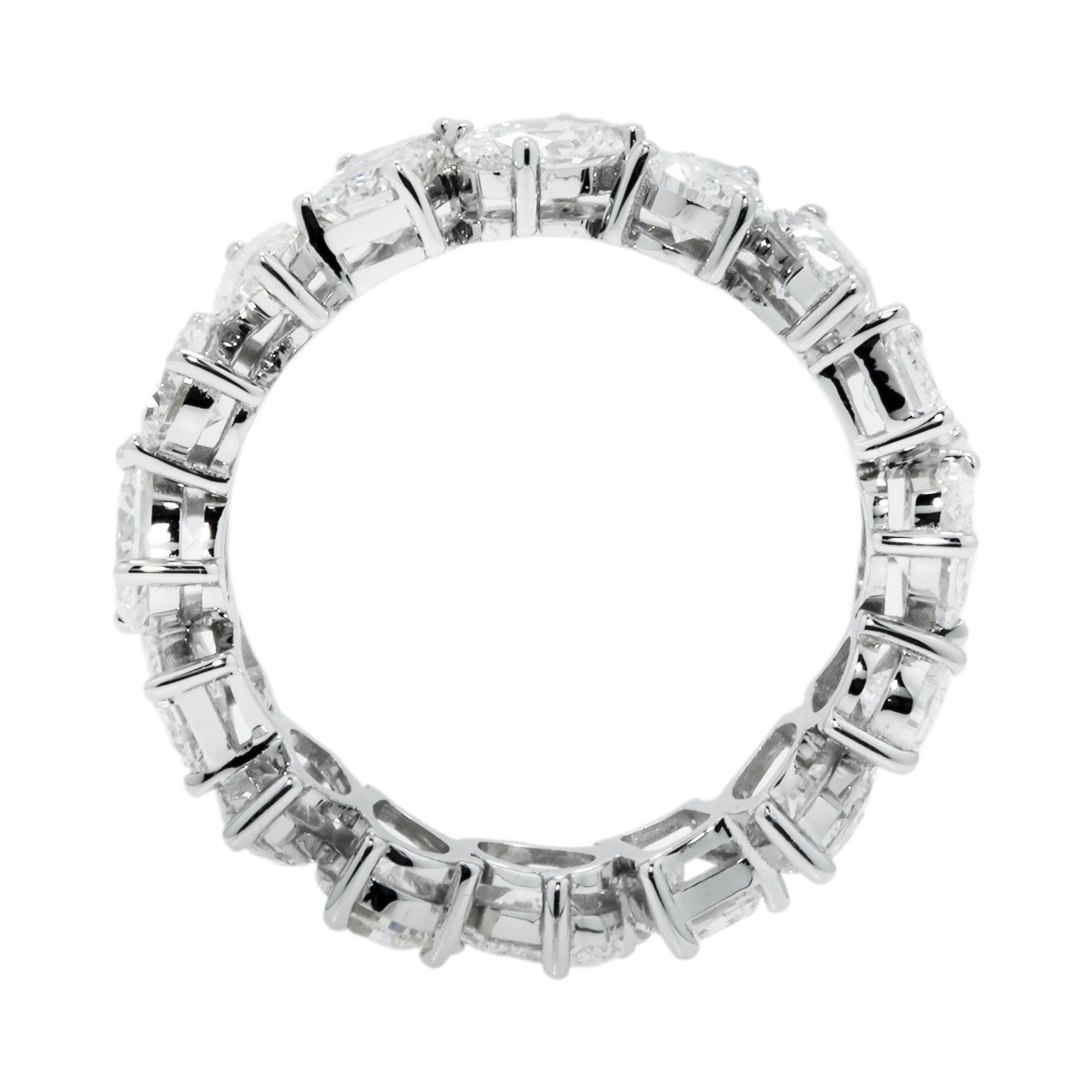 14K White Gold Multi Cut Diamond Eternity Rings 5.24ct