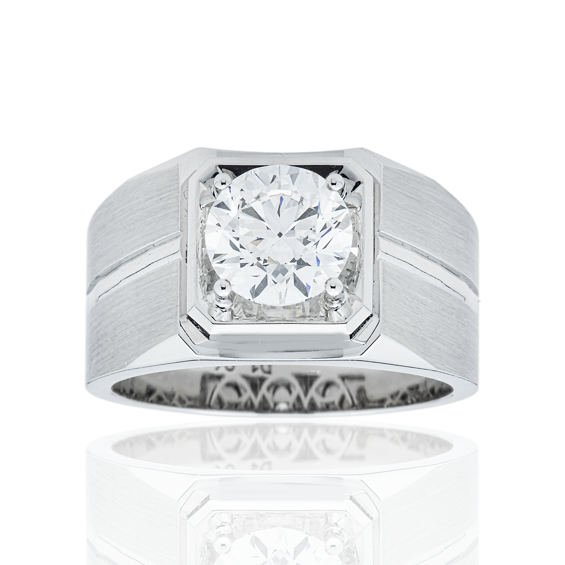 IGI 18K White Gold Round Diamond Ring 1.96ct