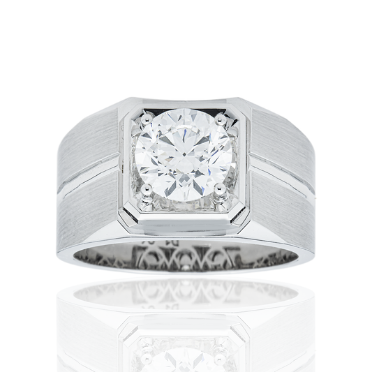 IGI 18K White Gold Round Diamond Ring 1.96ct