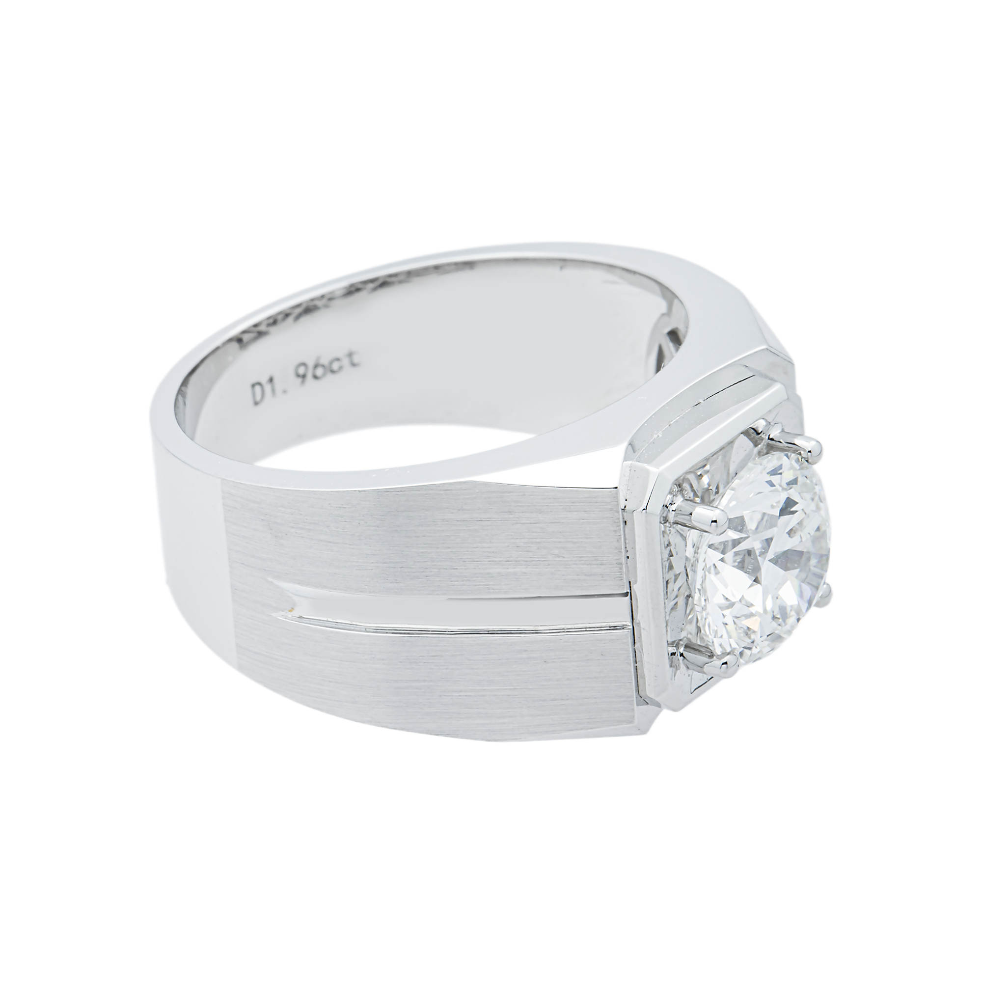 IGI 18K White Gold Round Diamond Ring 1.96ct