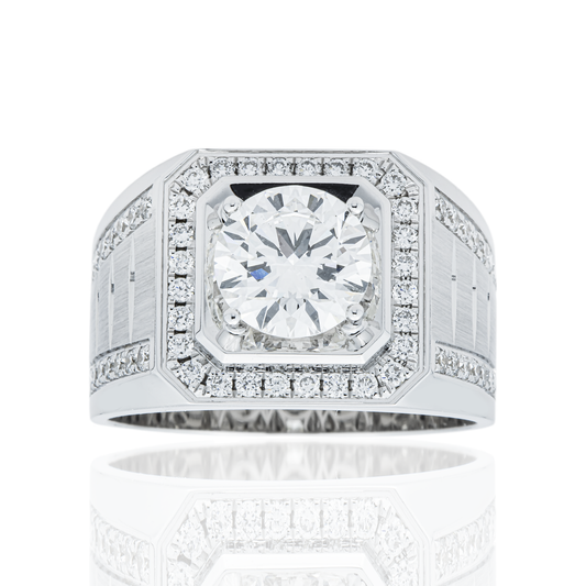 IGI 18K White Gold Round Diamond Ring 2.57ct