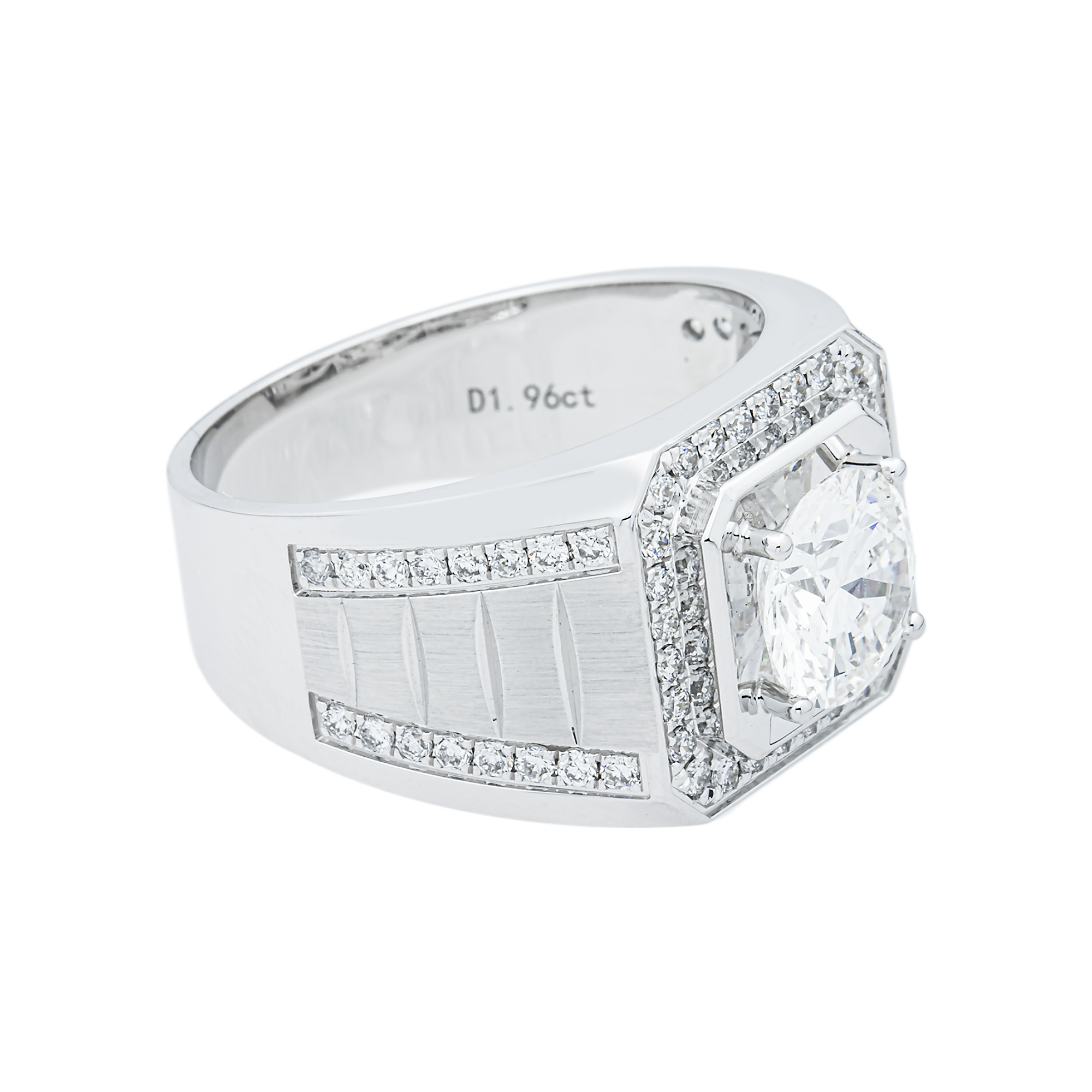 IGI 18K White Gold Round Diamond Ring 2.57ct