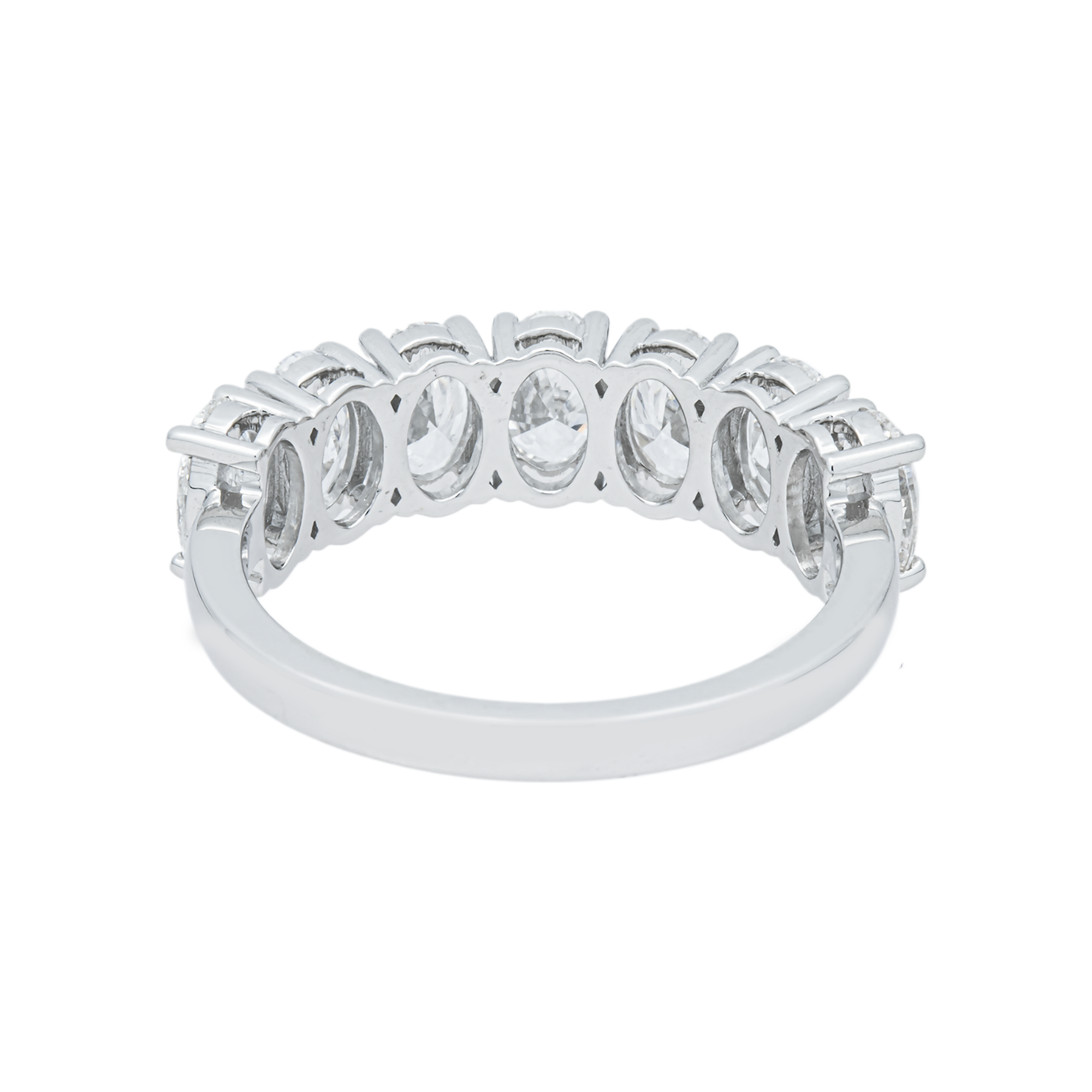 14K White Gold Oval Cut Diamond Half Eternity Ring 2.55ct