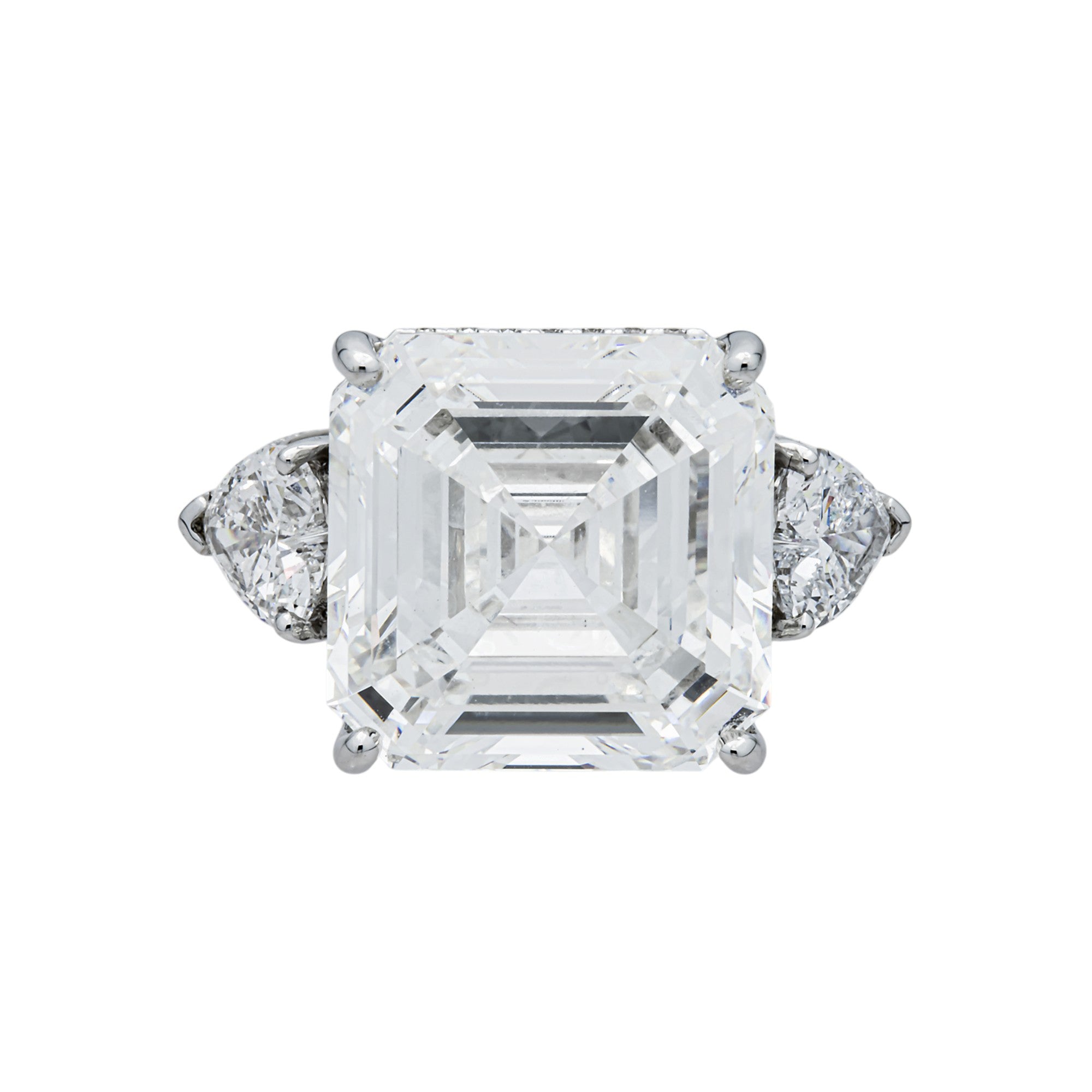 14K White Gold 16.58ct Asscher Diamond Engagement Ring 18.86ctw