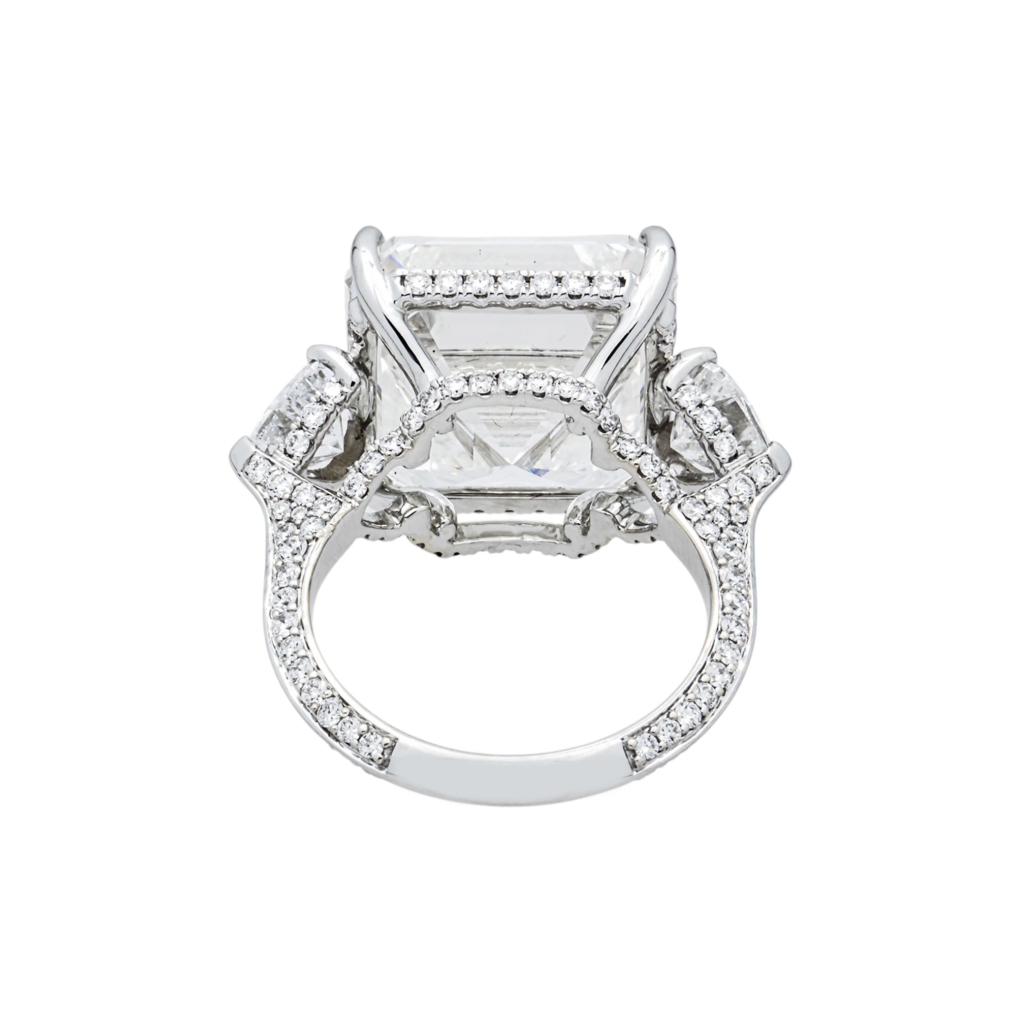 14K White Gold 16.58ct Asscher Diamond Engagement Ring 18.86ctw