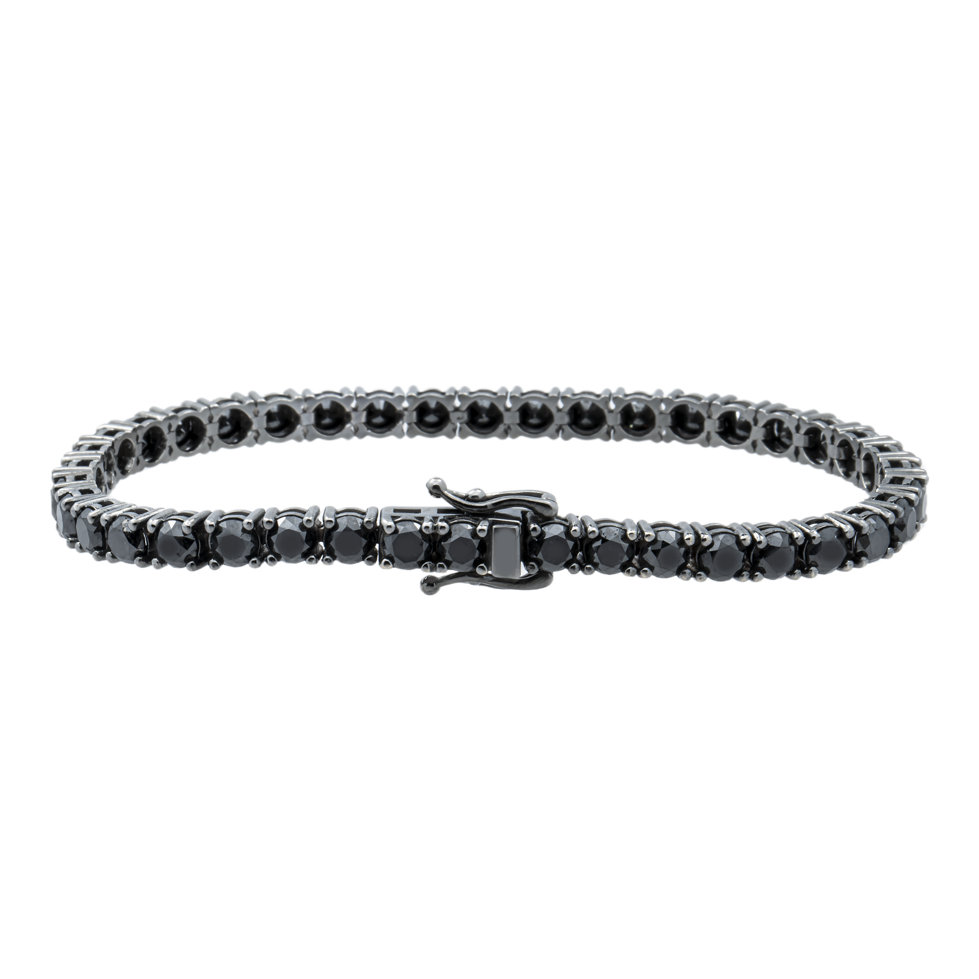 14K Black Gold Black Round Diamond Tennis Bracelet 12.56ct