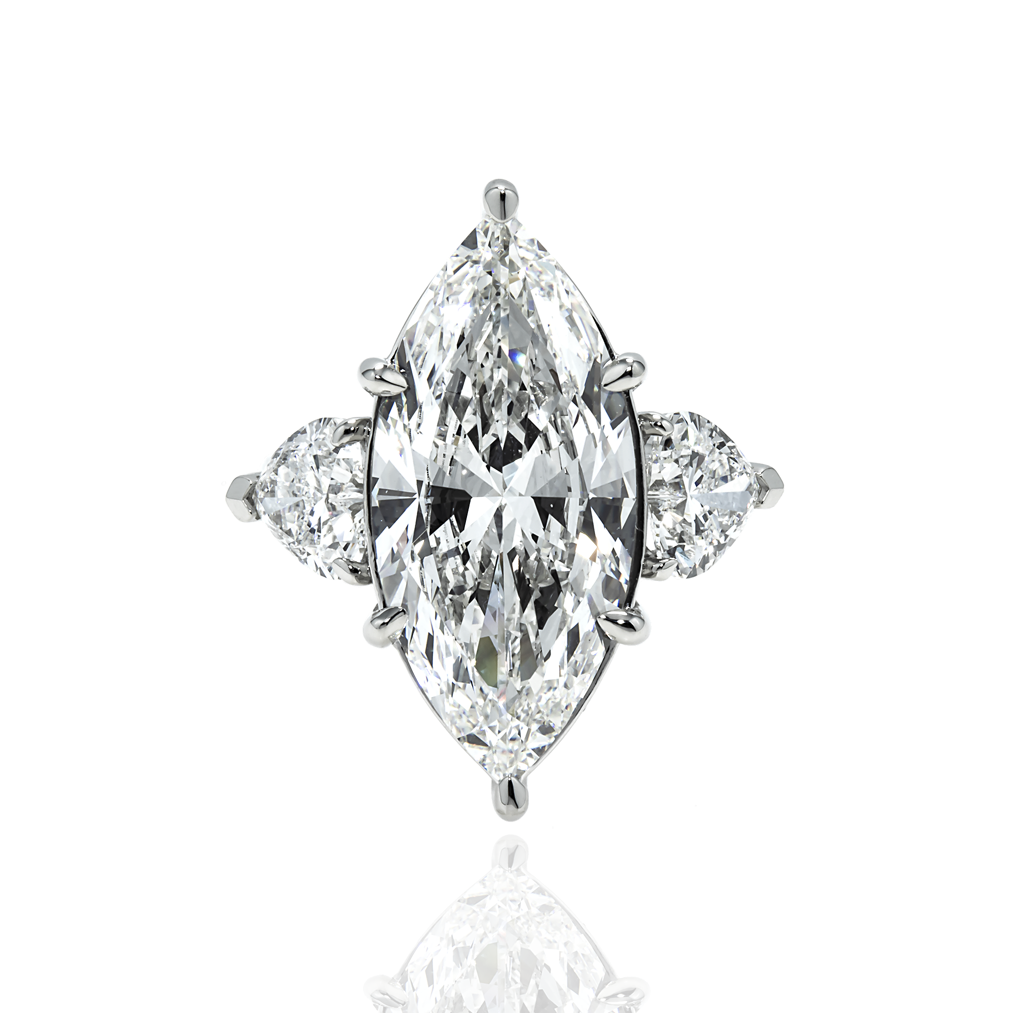 Platinum 10.06ct Marquise Diamond Engagement Ring 12.14ctw