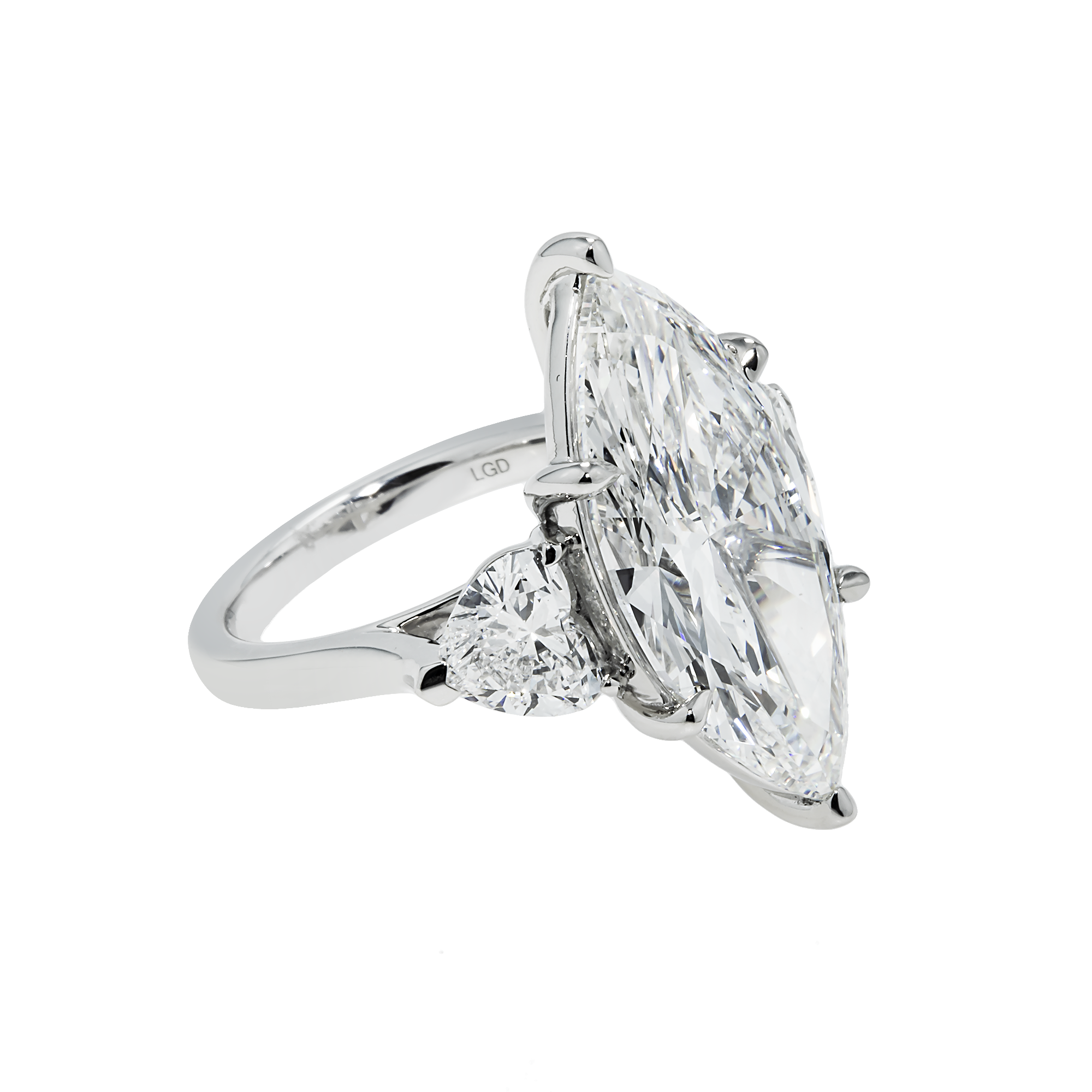 Platinum 10.06ct Marquise Diamond Engagement Ring 12.14ctw