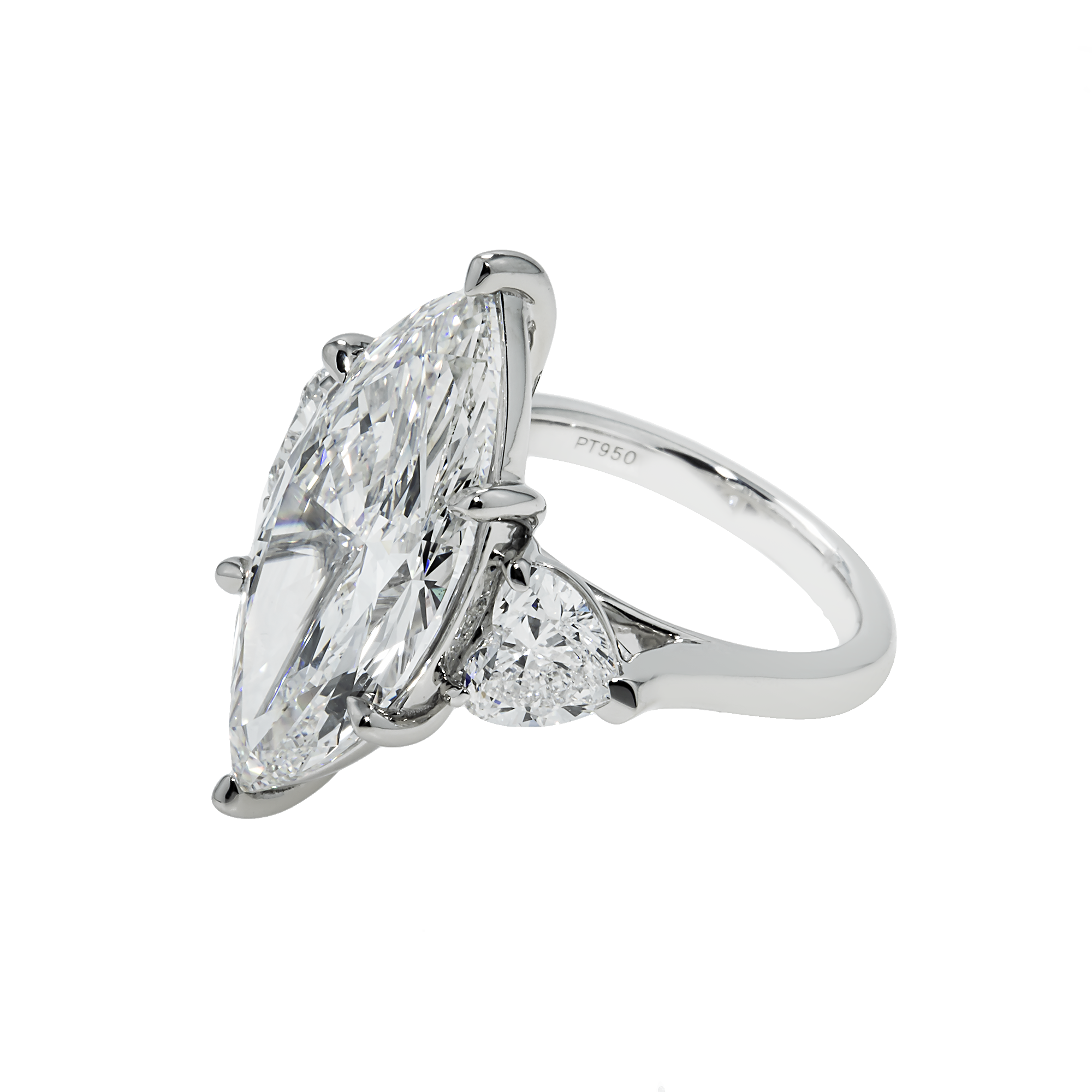 Platinum 10.06ct Marquise Diamond Engagement Ring 12.14ctw