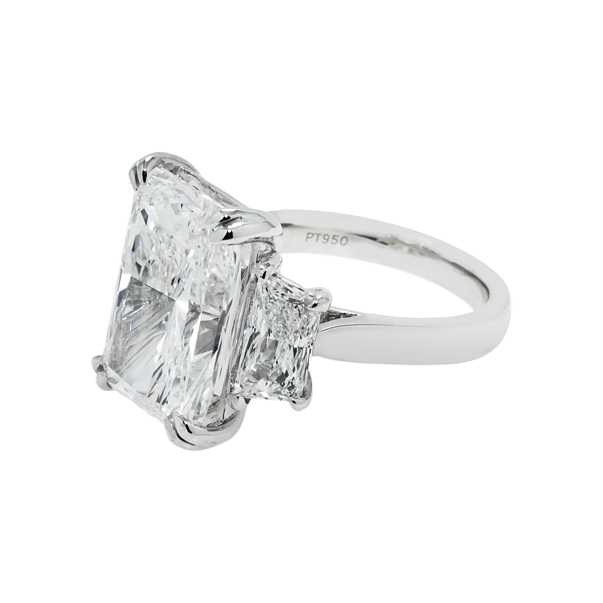 Platinum 11.24ct Radiant Diamond Engagement Ring 13.44ctw