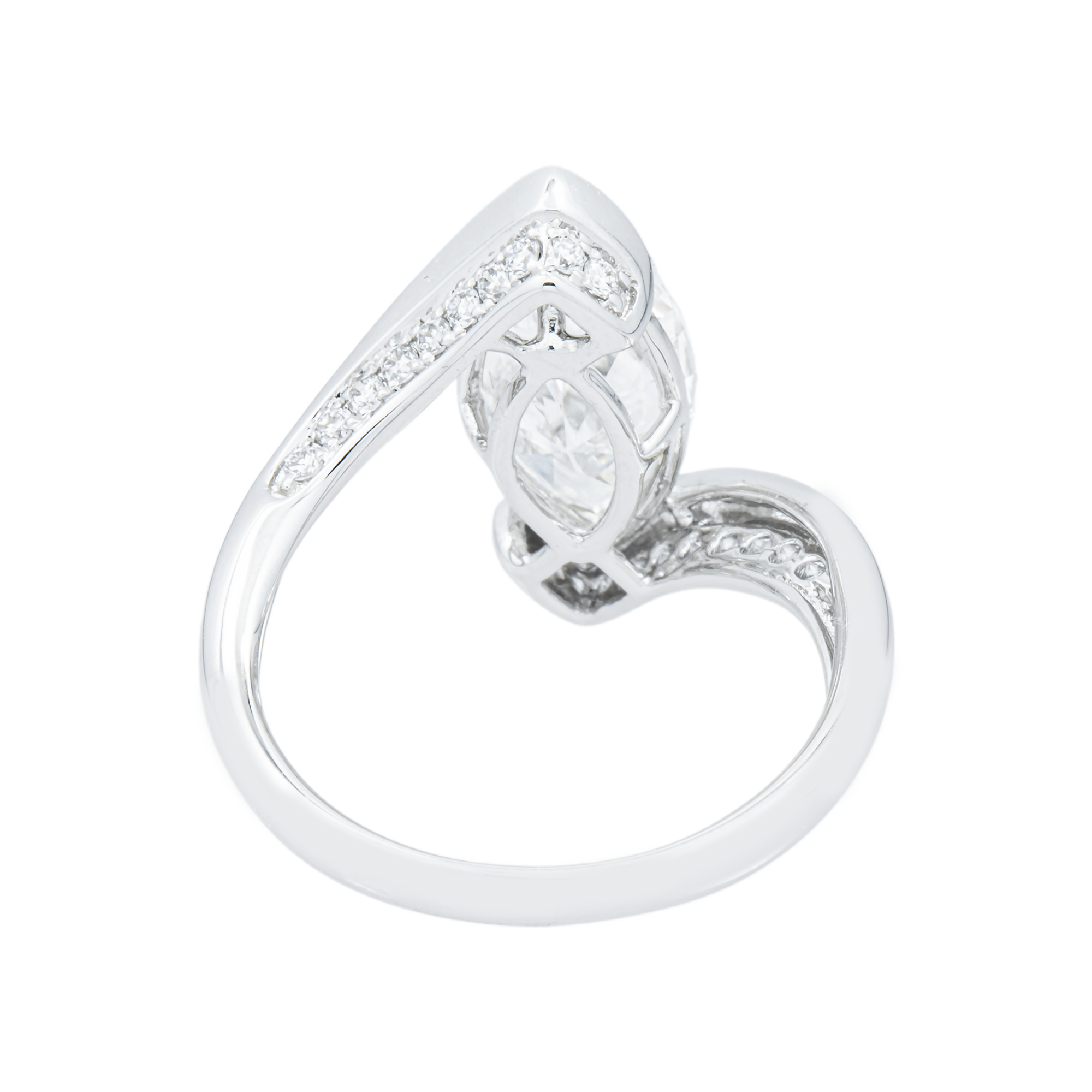 18K White Gold 2.84ct Marquise Diamond Engagement Ring 3.03ctw