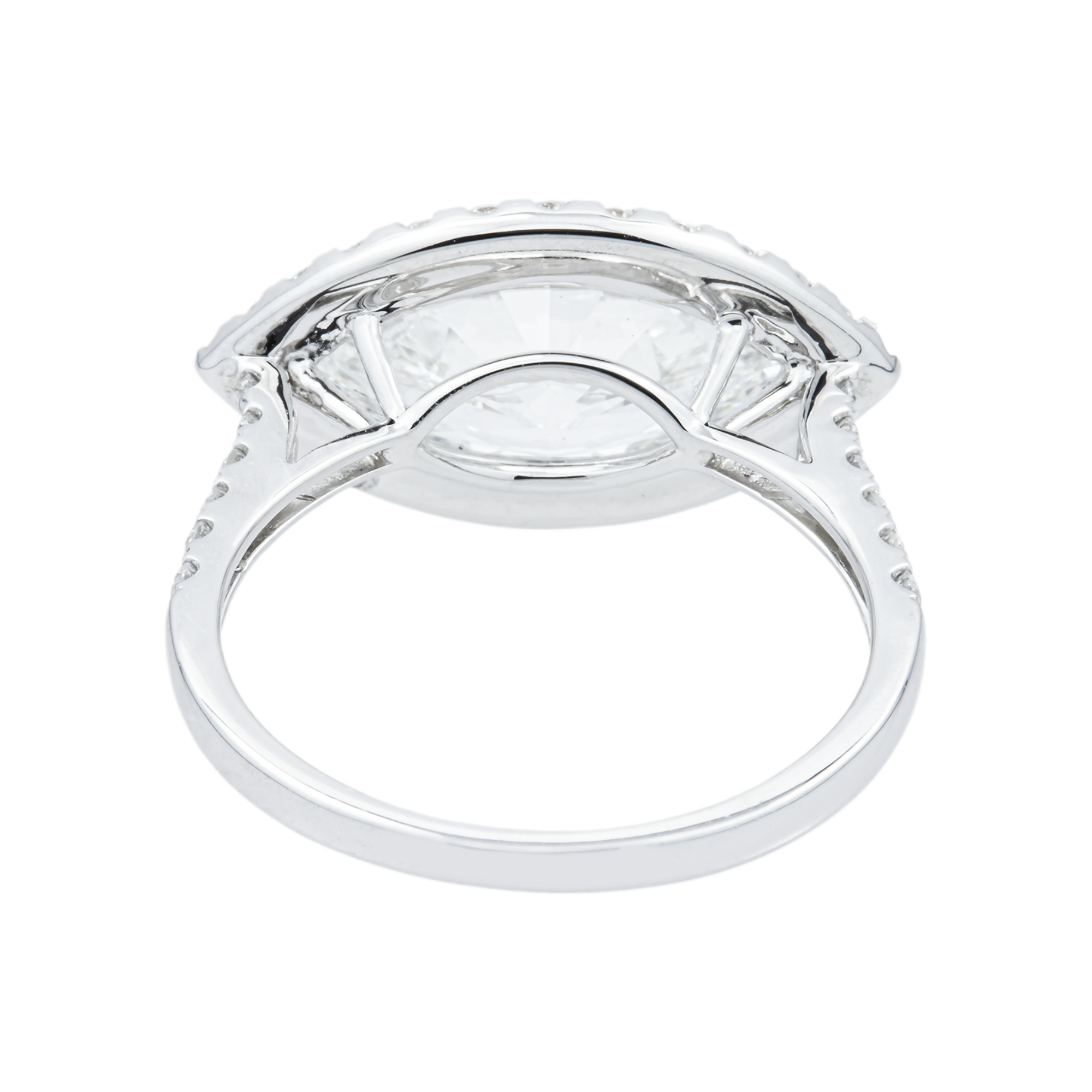 18K White Gold 2.91ct Marquise Diamond Engagement Ring 3.45ctw