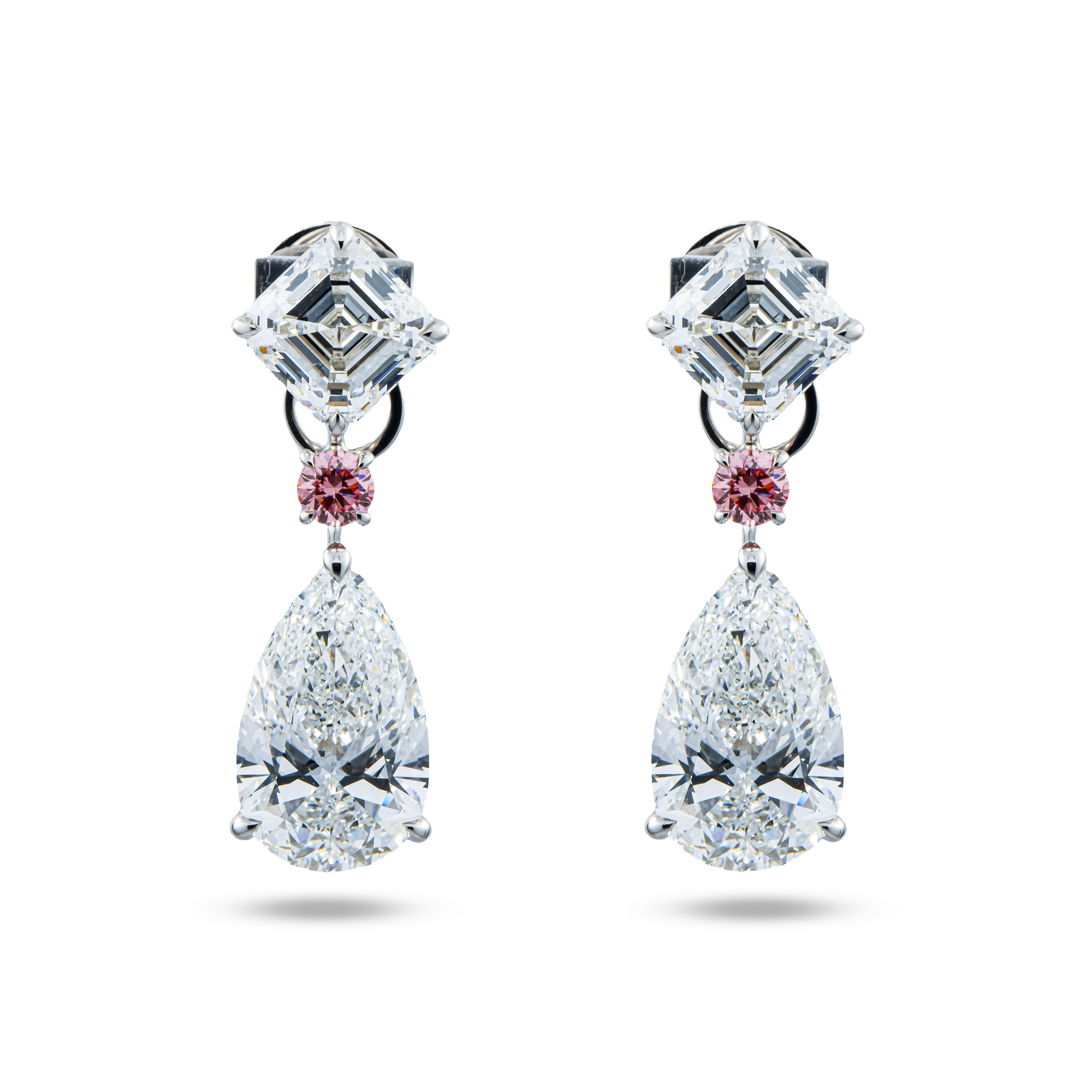IGI 18K White Gold Multi Shape Diamond Drop Earrings 15.66ctw