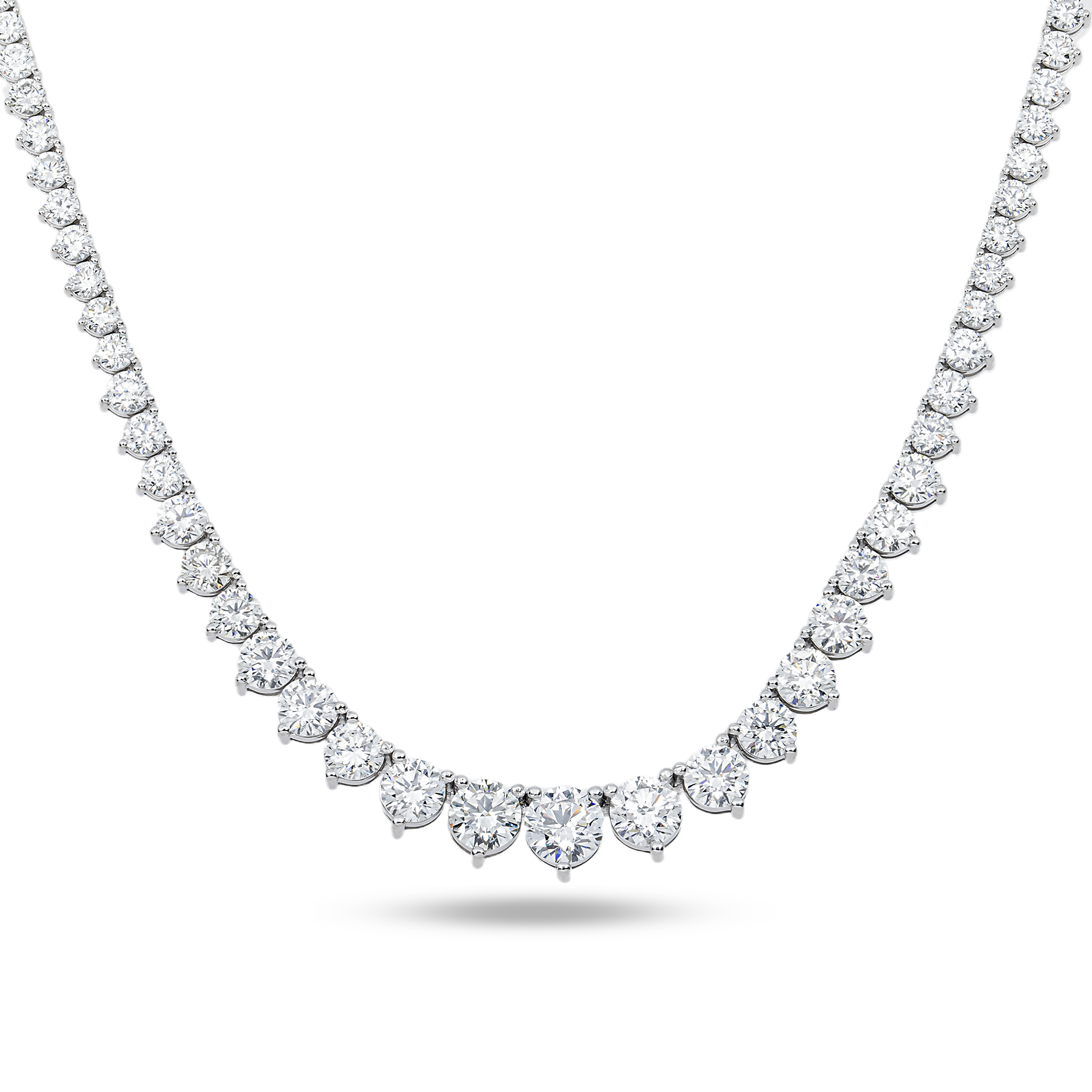 14K White Gold Round Diamond Tennis Chain 19.93ct