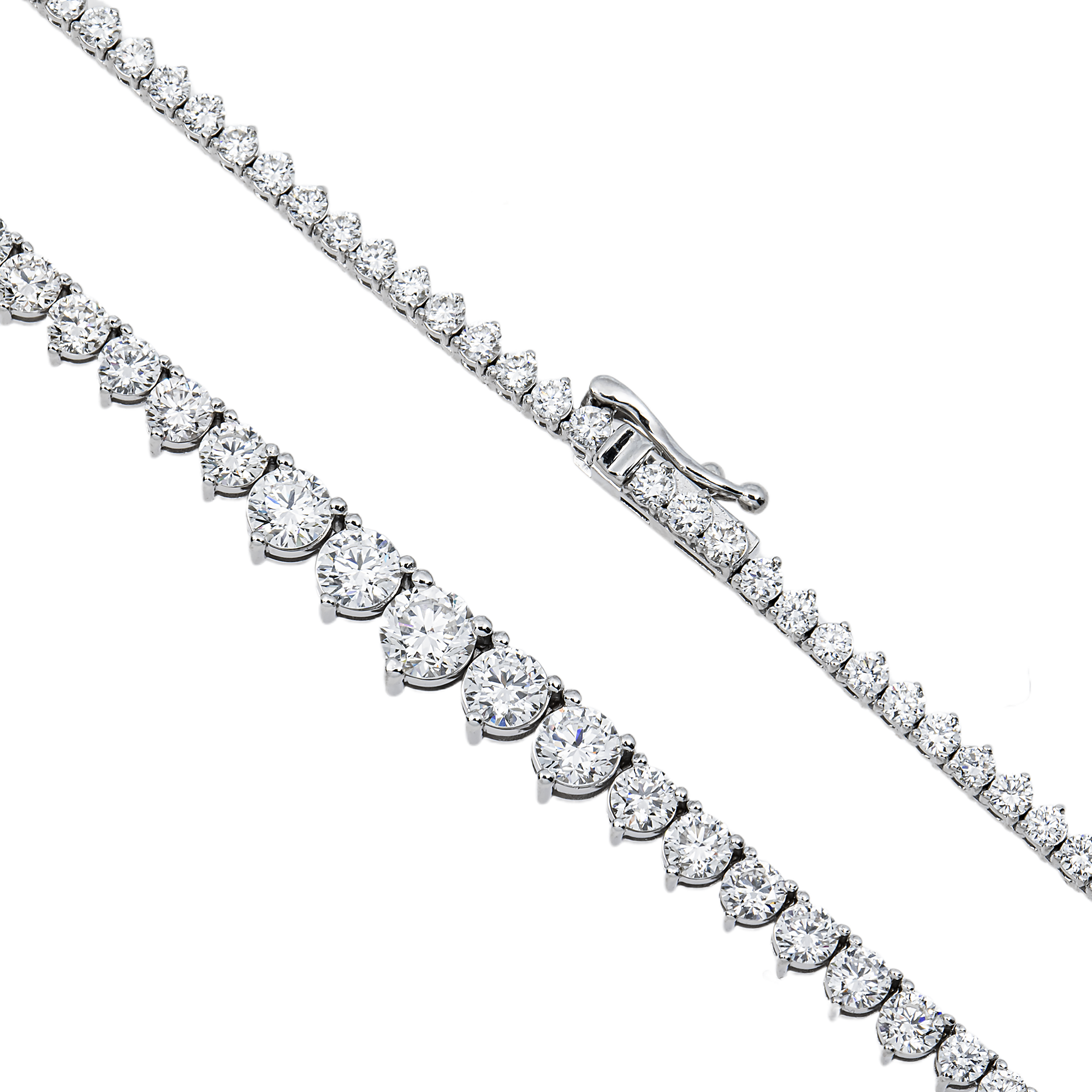 14K White Gold Round Diamond Tennis Chain 8.76ct