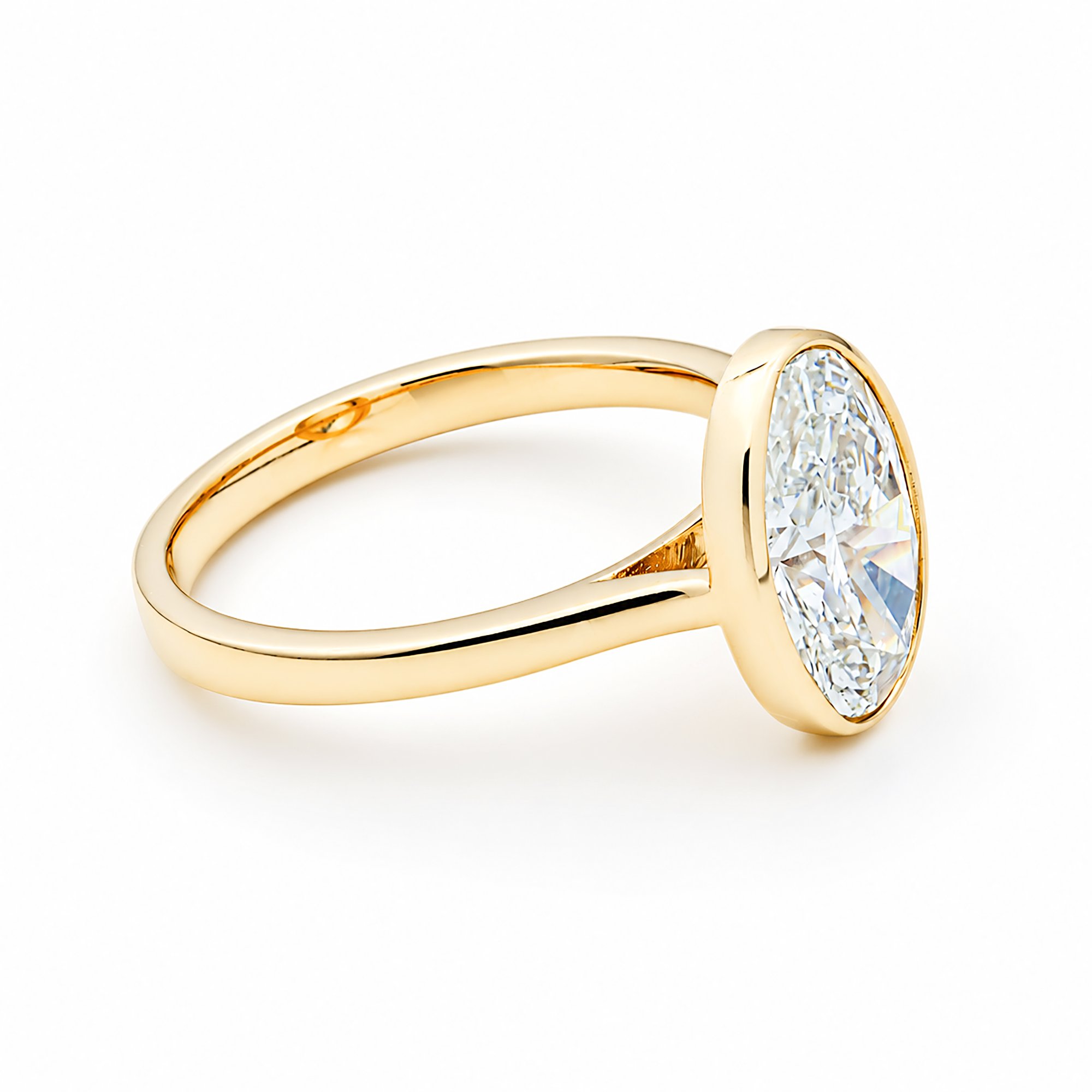 14K Yellow Gold Solitaire Oval Diamond Ring 2.55ct