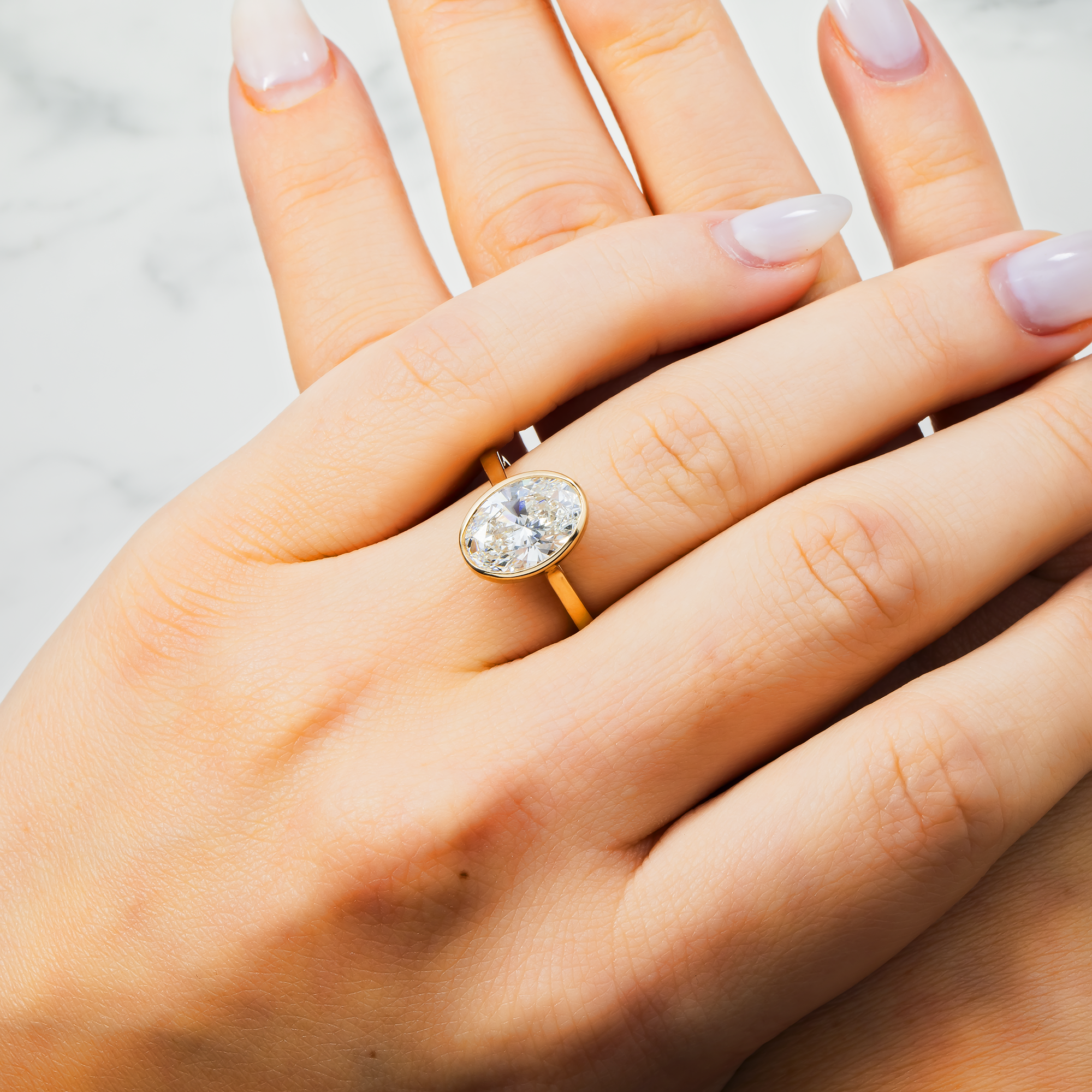 14K Yellow Gold Solitaire Oval Diamond Ring 2.55ct
