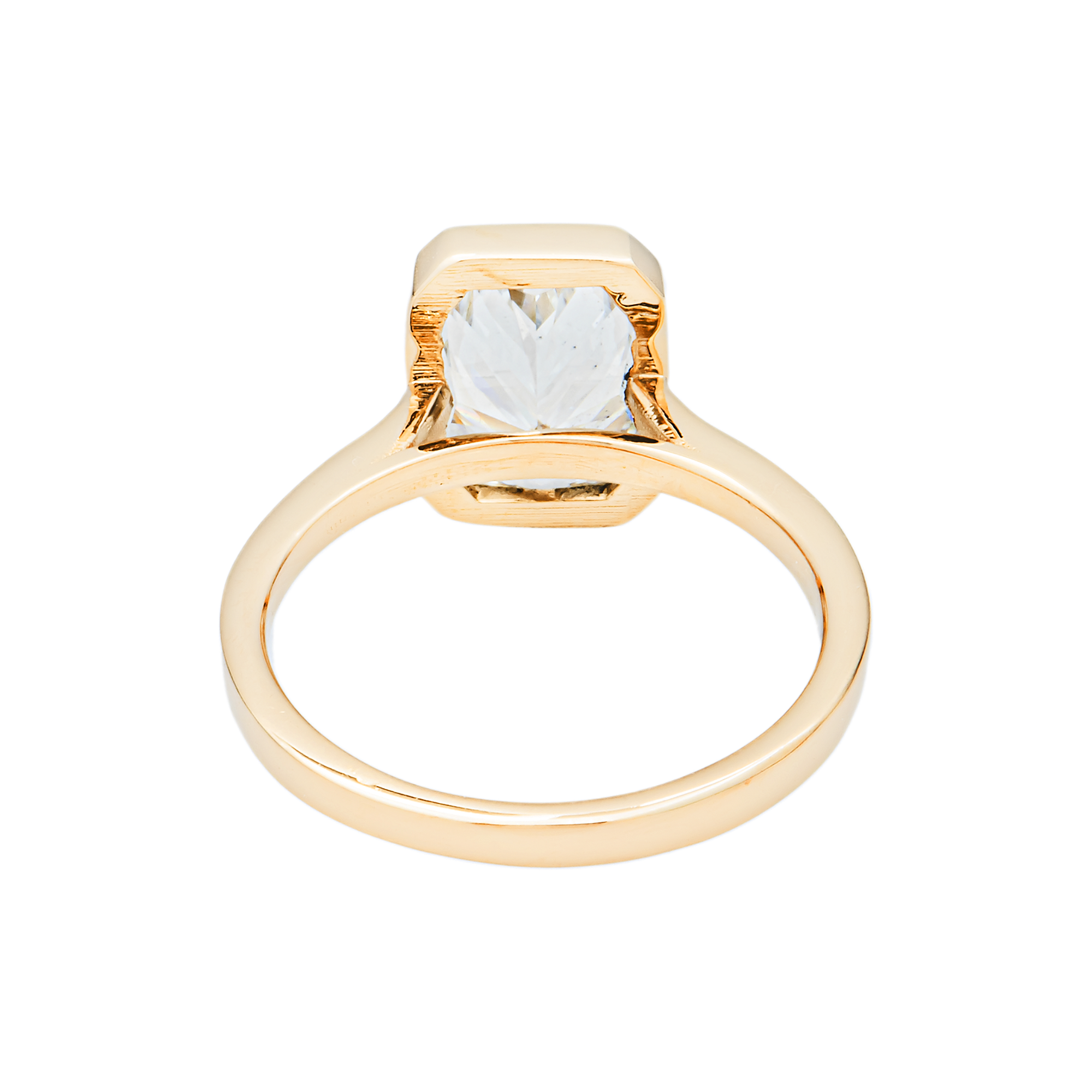14K Yellow Gold Solitaire Radiant Diamond Ring 3.10ct