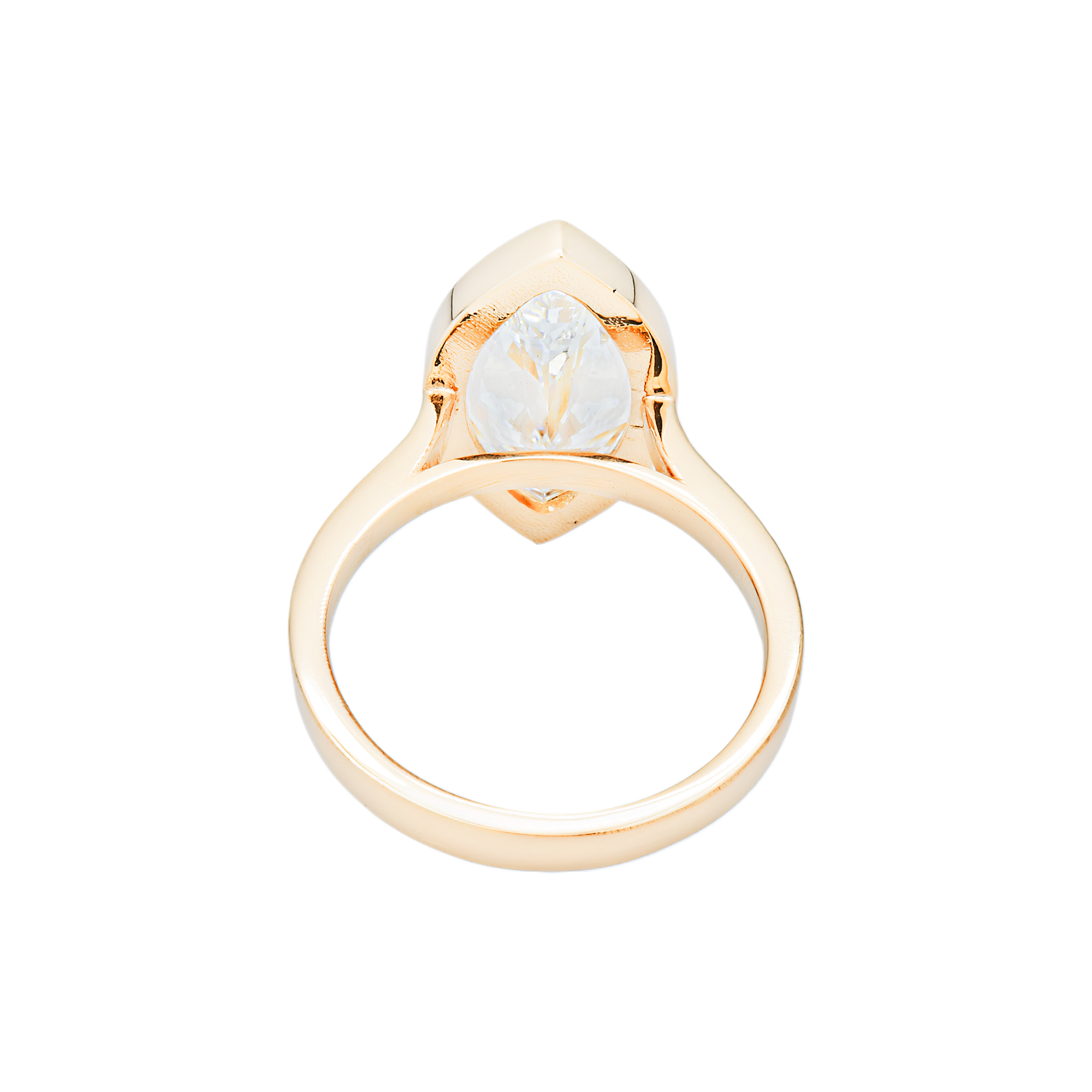 14K Yellow Gold Solitaire Vertical Marquise Diamond Ring 5.08ct