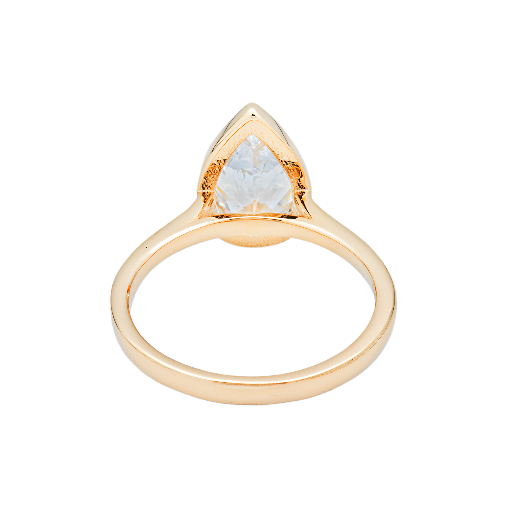 14K Yellow Gold Solitaire Pear Diamond Ring 1.50ct