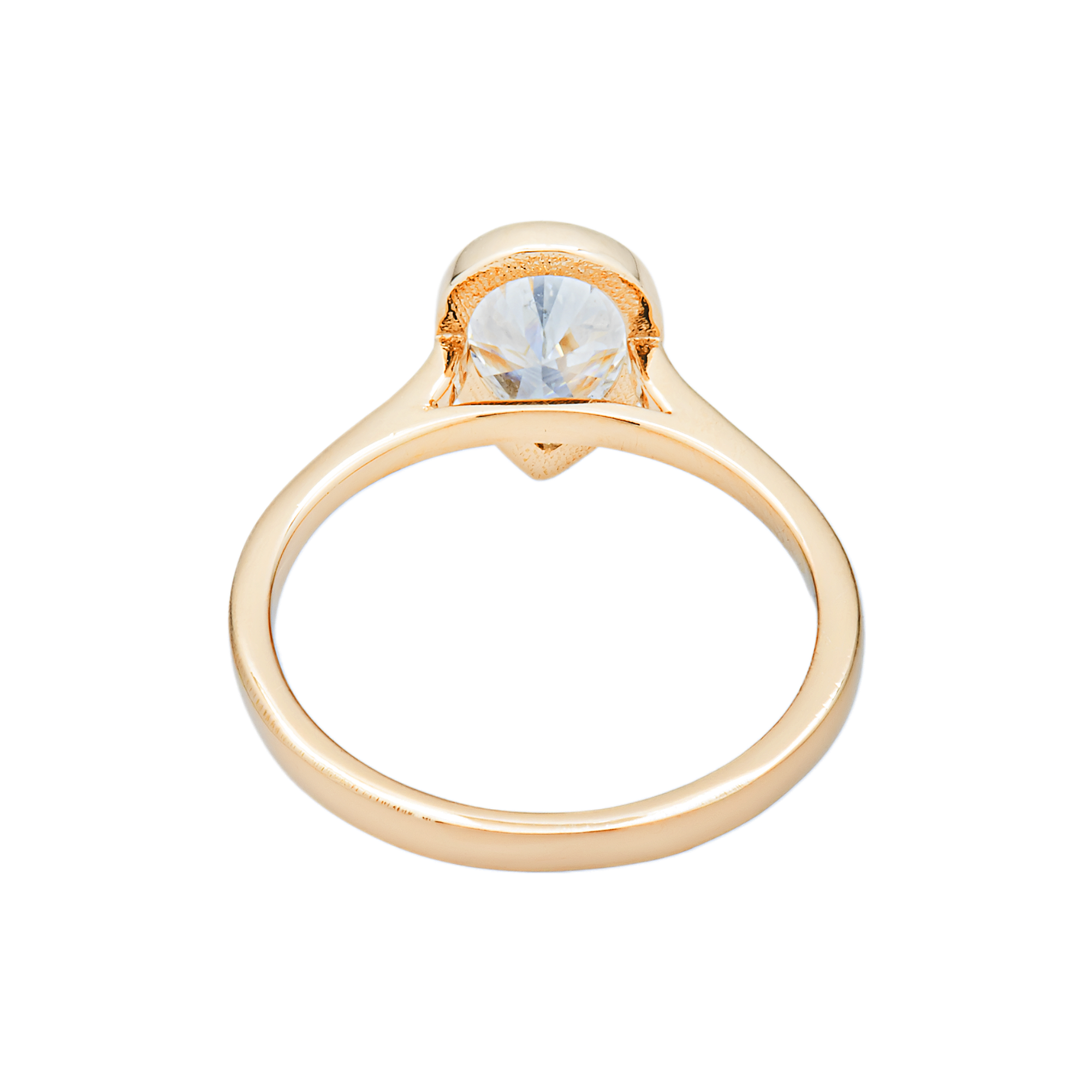14K Yellow Gold Solitaire Pear Diamond Ring 1.04ct