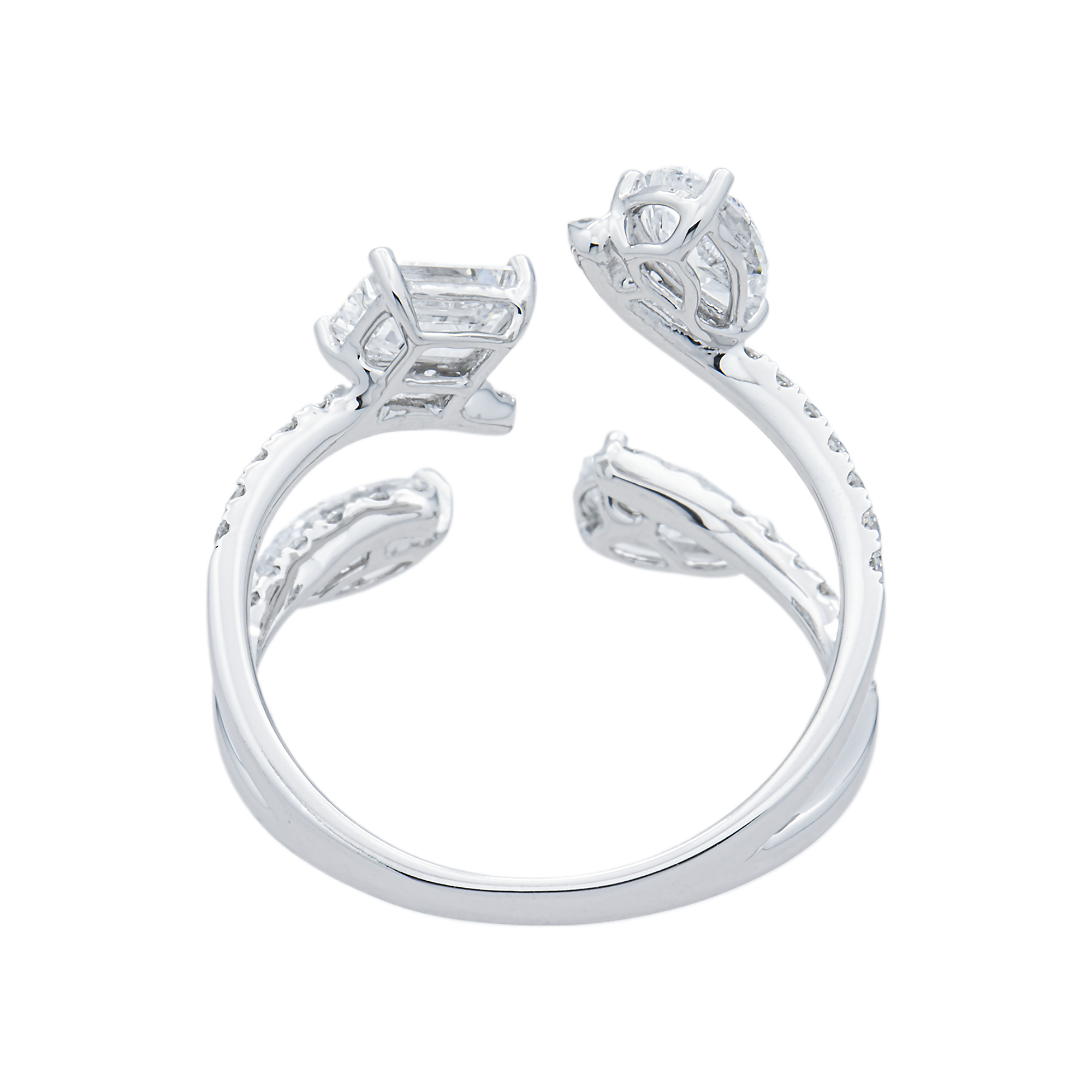White Gold Floating Multi Shape Diamond Ring 2.05ct