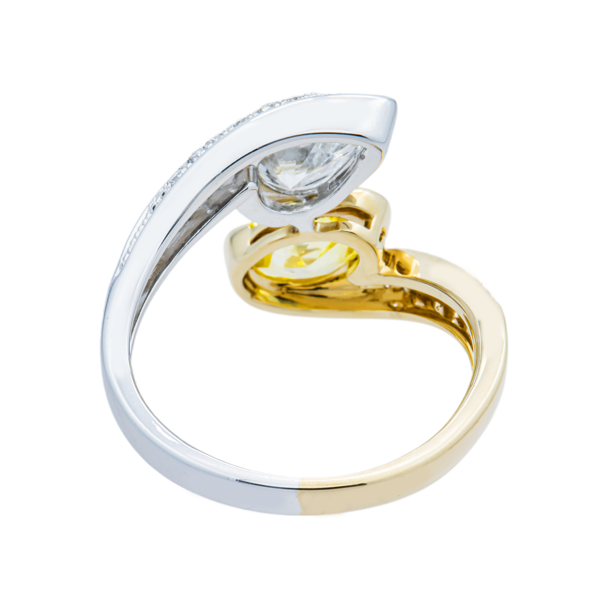 Two Tone Fancy Yellow & White Diamond Wrap Ring 2.22ctw