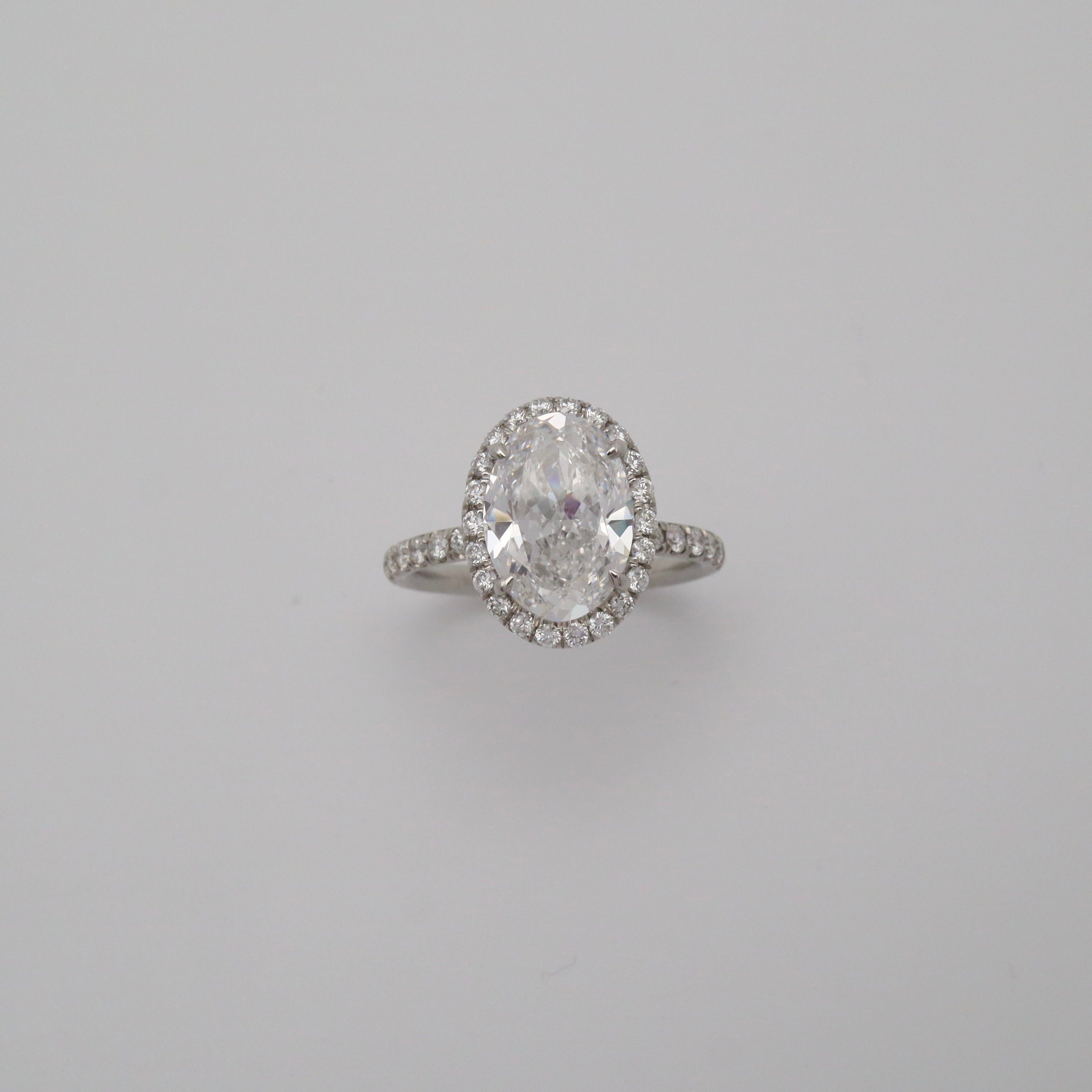 Gia 3.02Ct Oval Cut Diamond Engagement Ring 3.77Ctw Bridal