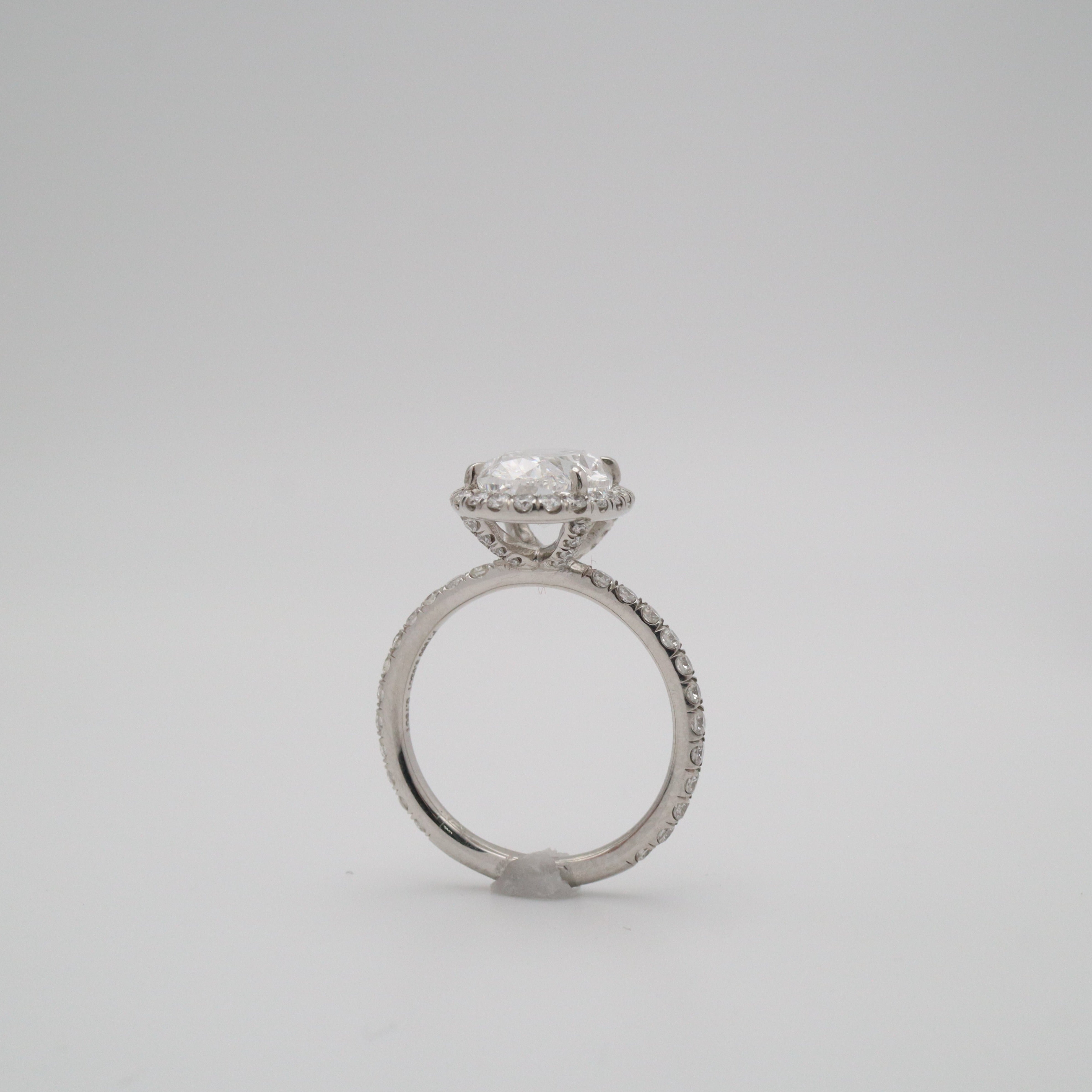 Gia 3.02Ct Oval Cut Diamond Engagement Ring 3.77Ctw Bridal