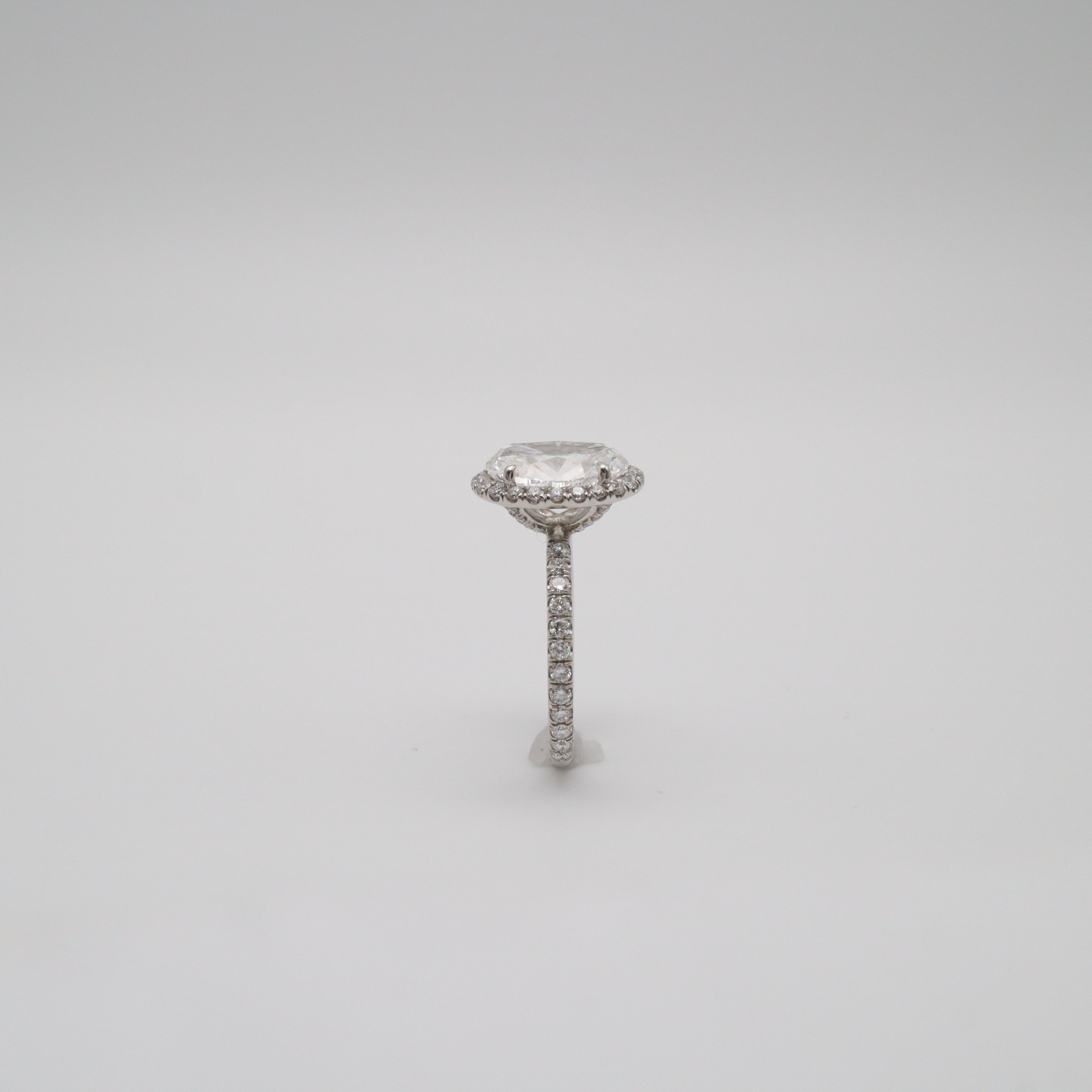 Gia 3.02Ct Oval Cut Diamond Engagement Ring 3.77Ctw Bridal