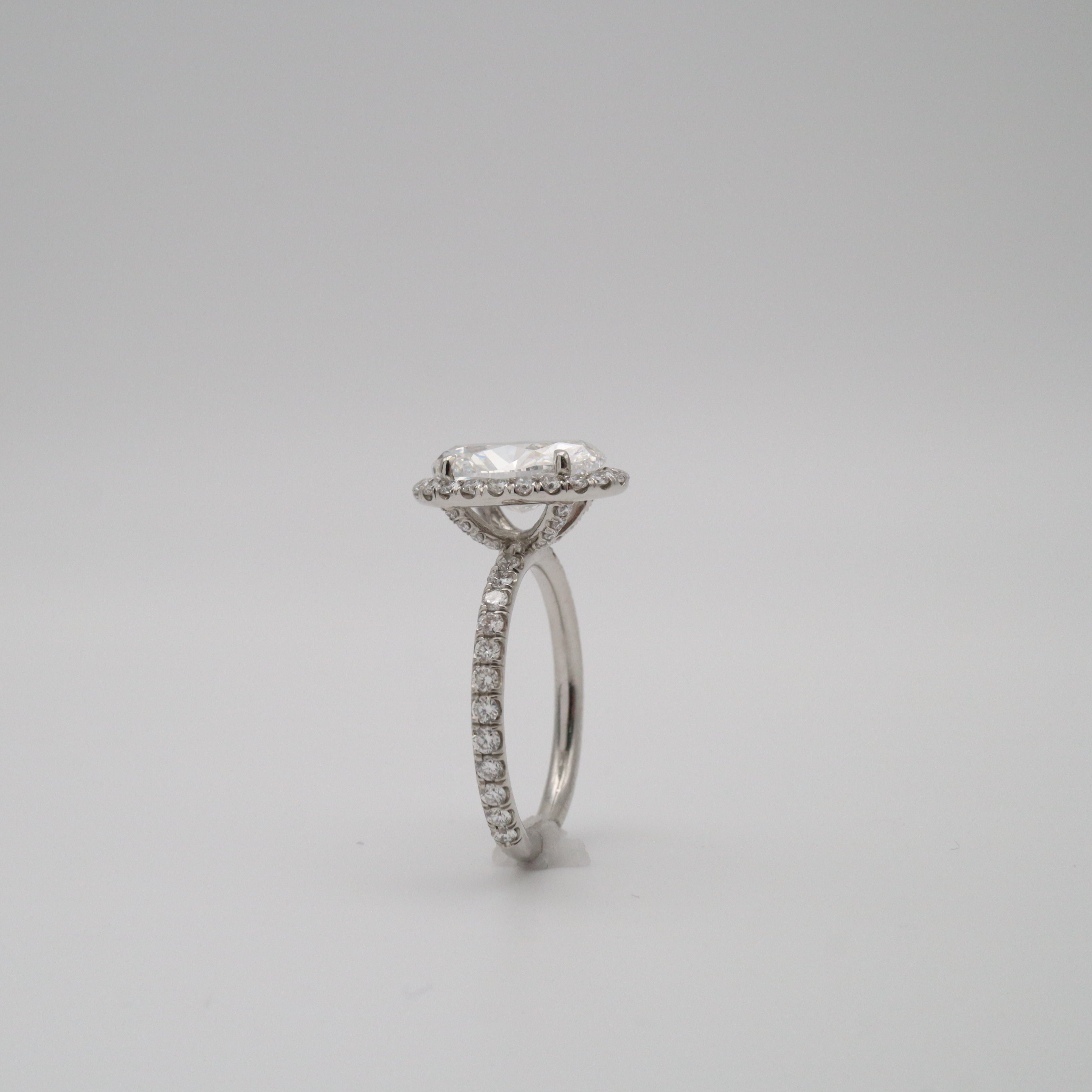 Gia 3.02Ct Oval Cut Diamond Engagement Ring 3.77Ctw Bridal